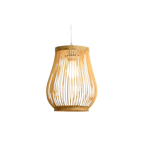 Bamburo Rustic Handwoven Rattan Pendant Light -- Natural