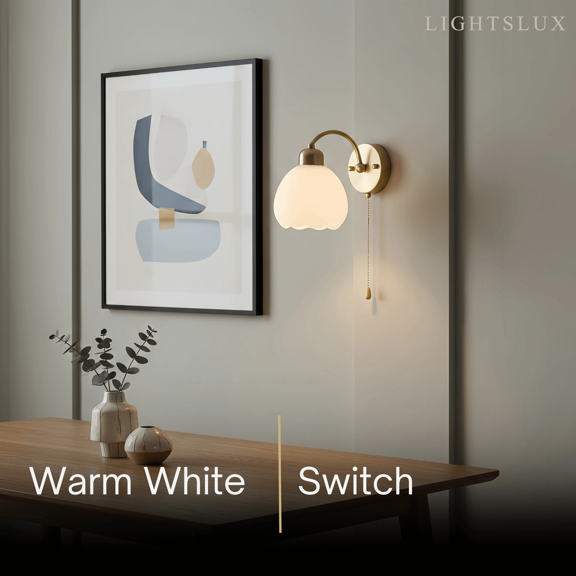 Crema Modern Gold Floral Wall Lamp – Metal/Glass Fixture for Bedroom
