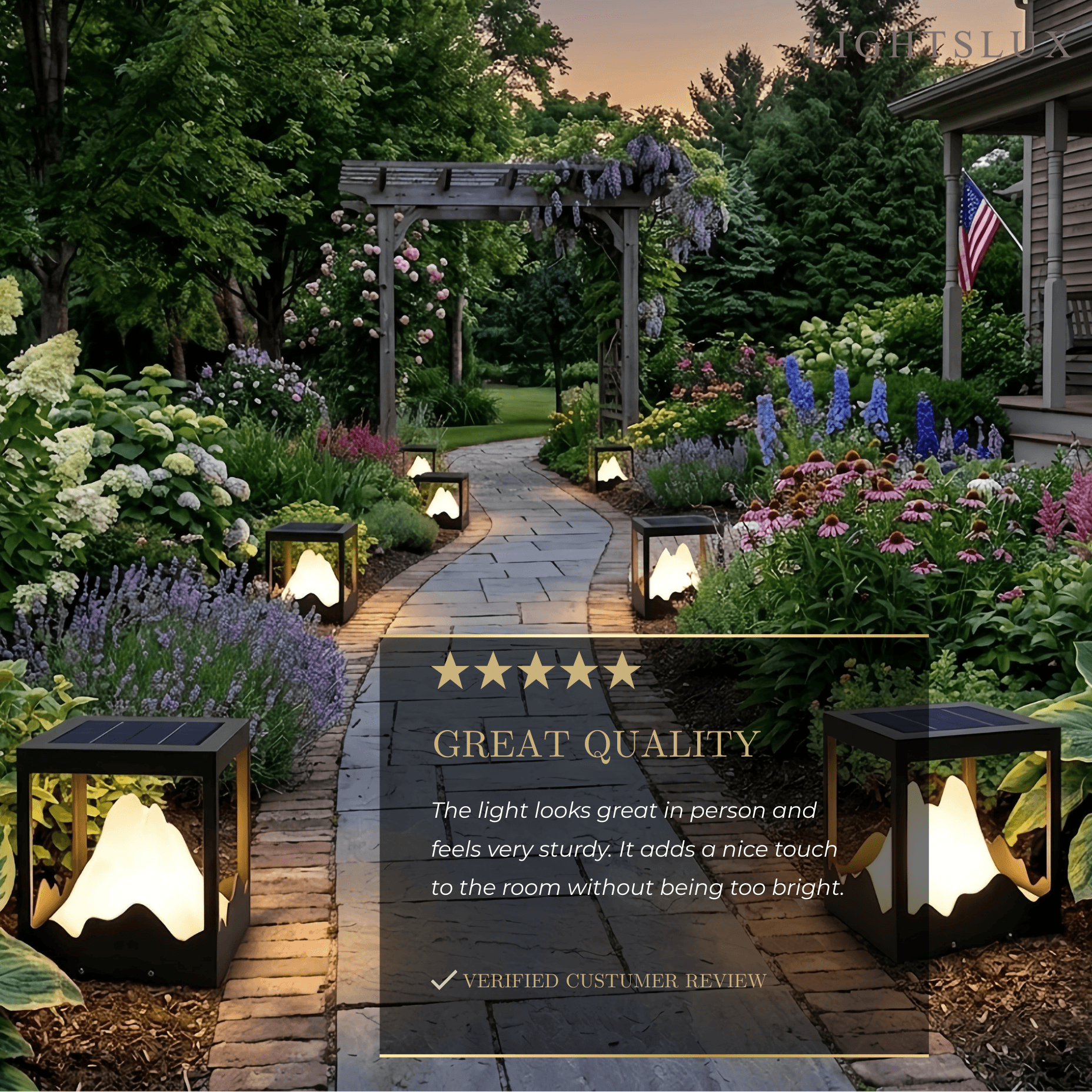 Lunara Designer Metal Outdoor Path Lamp