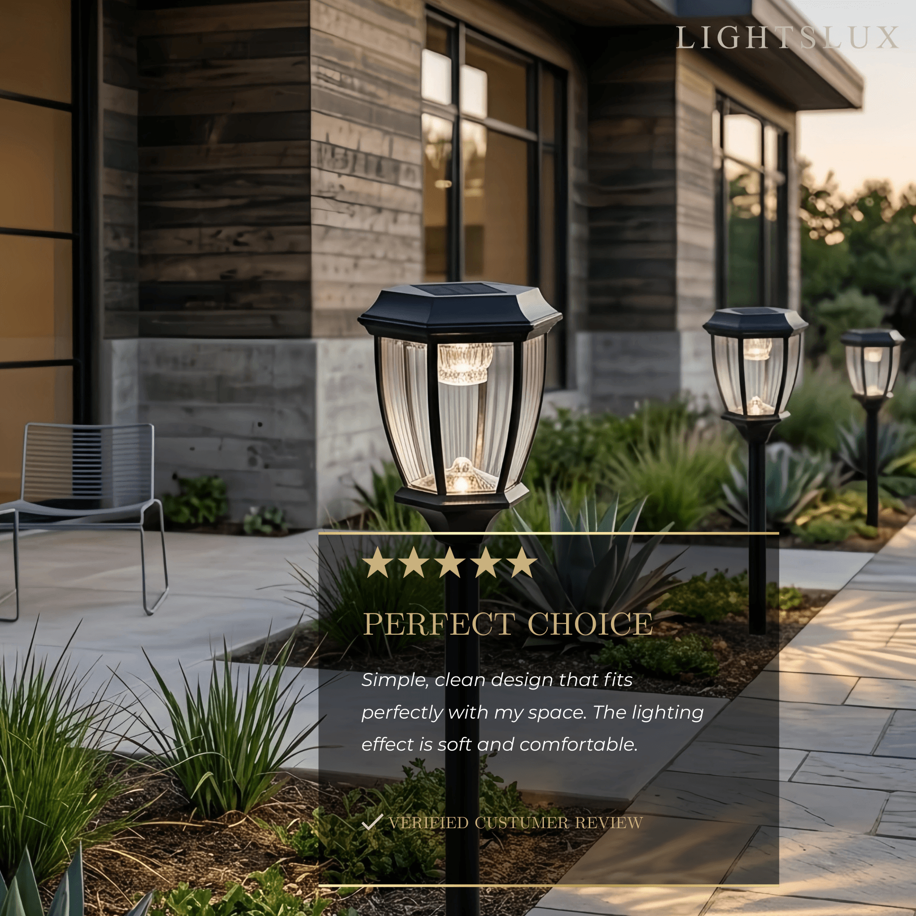 Outdoor Pathway Lights - Black Metal