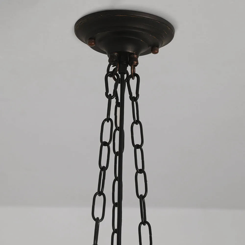 Vintage Glass Pendant Light White/Beige