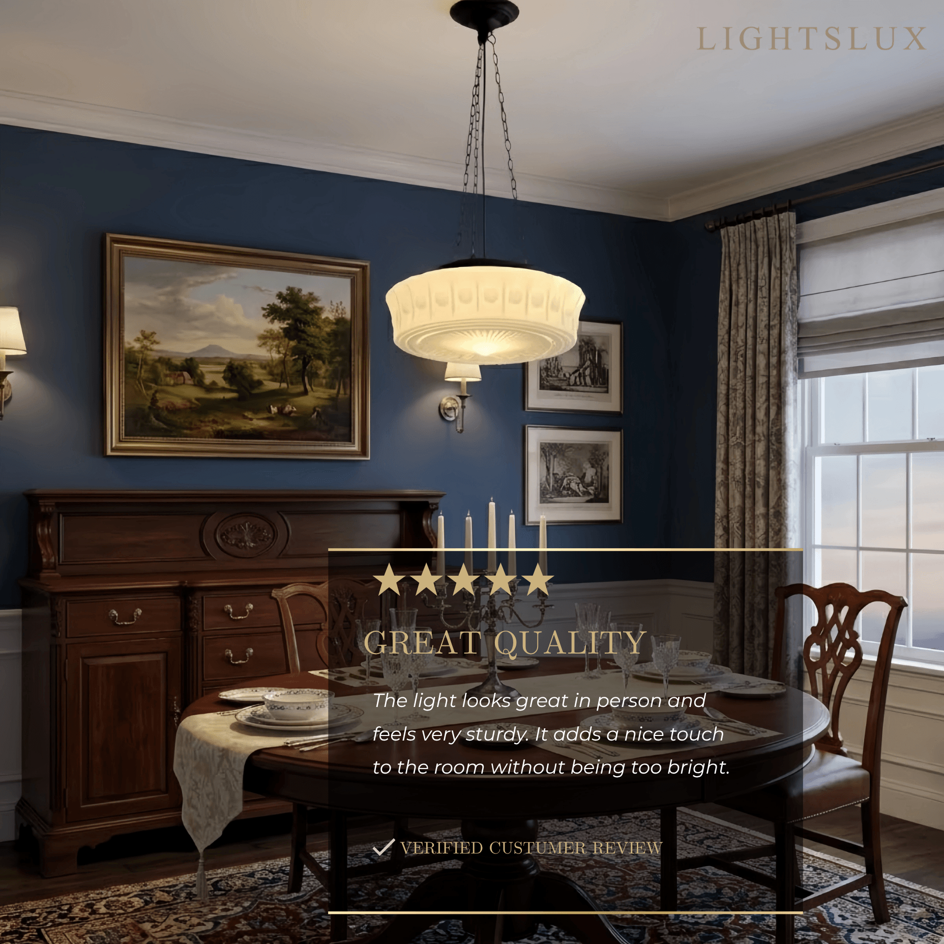 Crema Vintage Glass Pendant Light