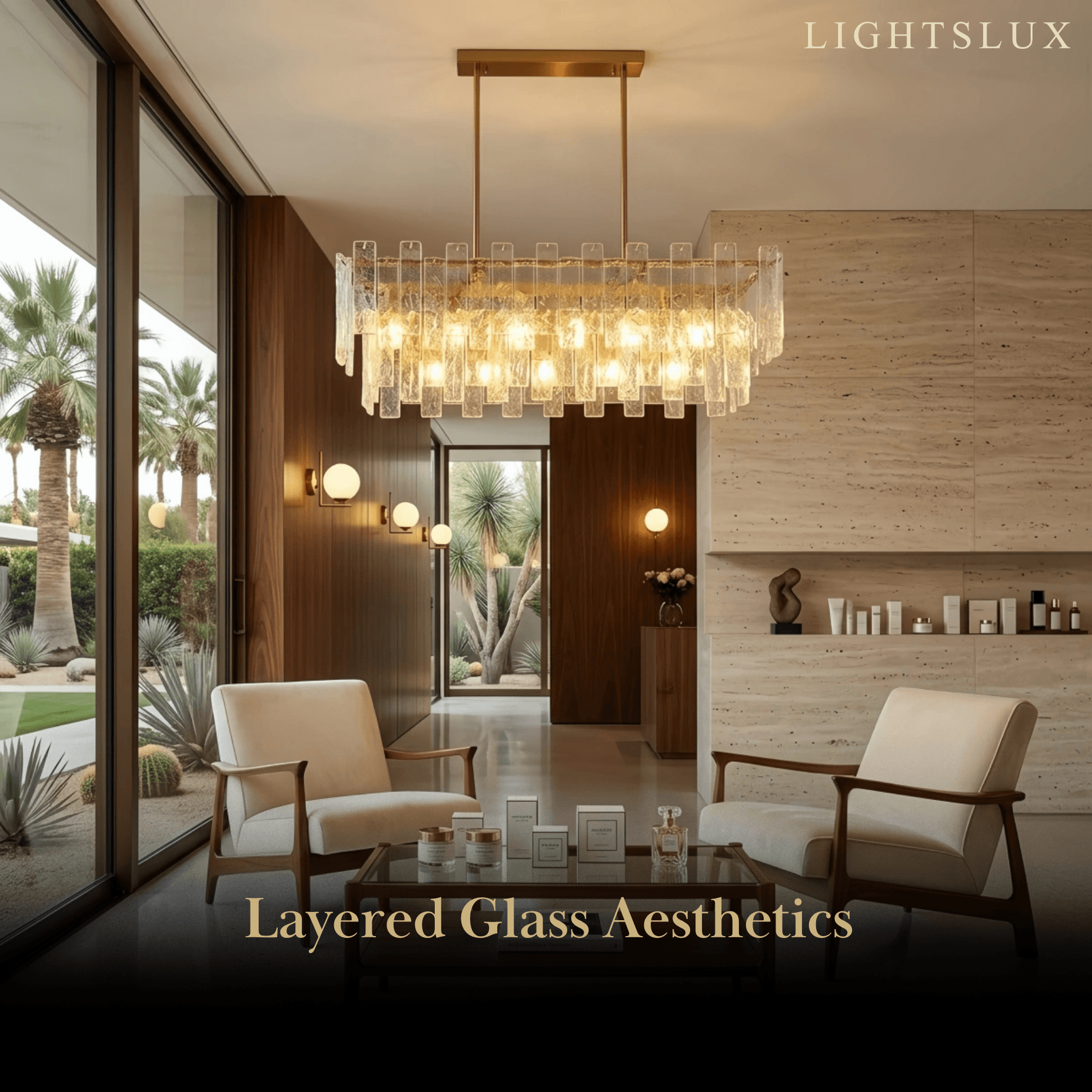 Excelis Luxury Chandelier -- Hand-Blown Glass & Metal