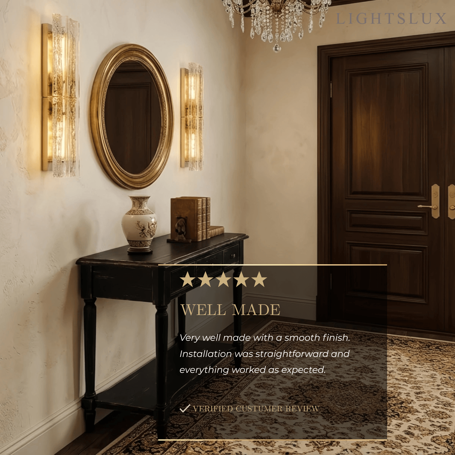 Vetro Elegant Postmodern Glass Wall Sconce -- Clear for Foyer