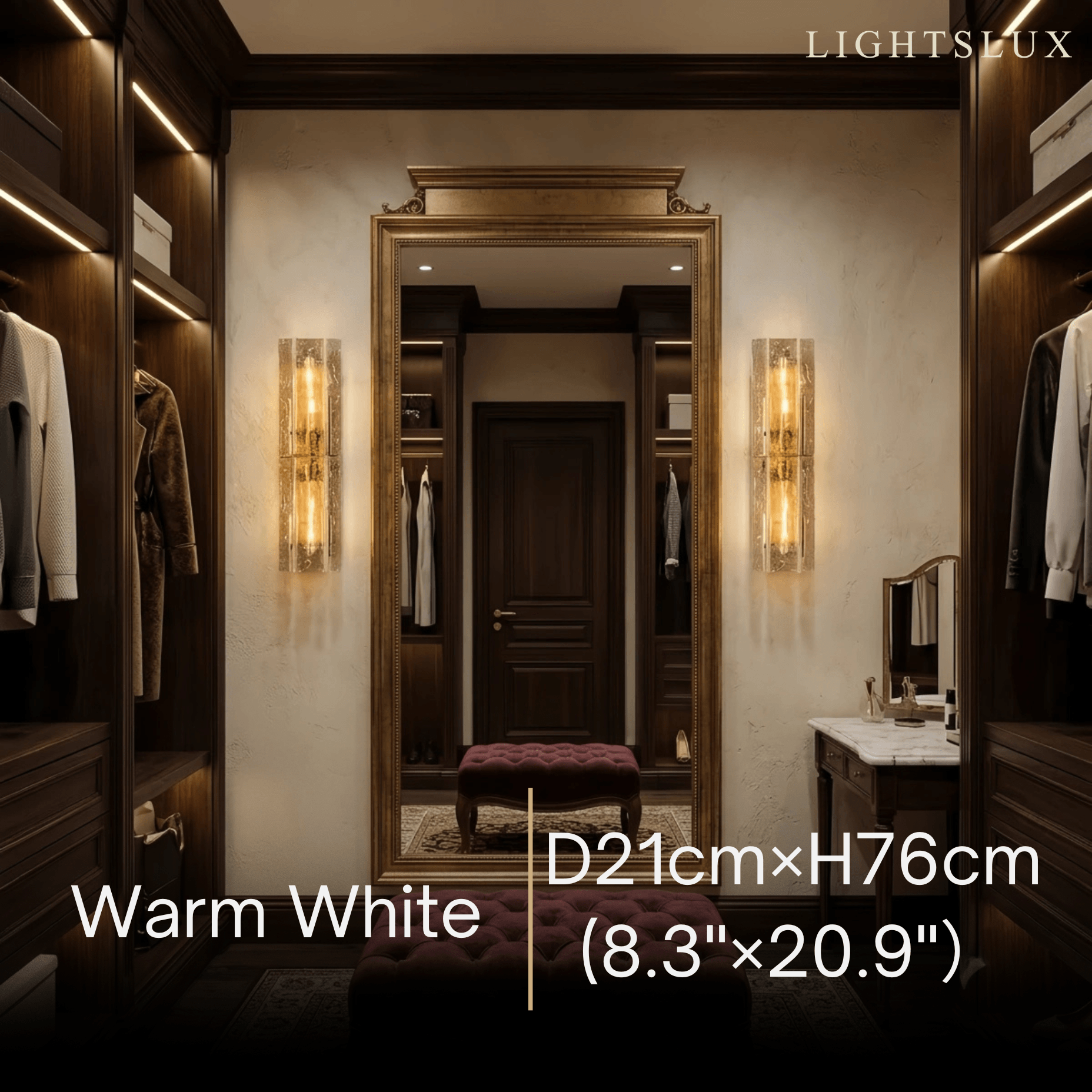 Vetro Elegant Postmodern Glass Wall Sconce -- Clear for Dressing Room