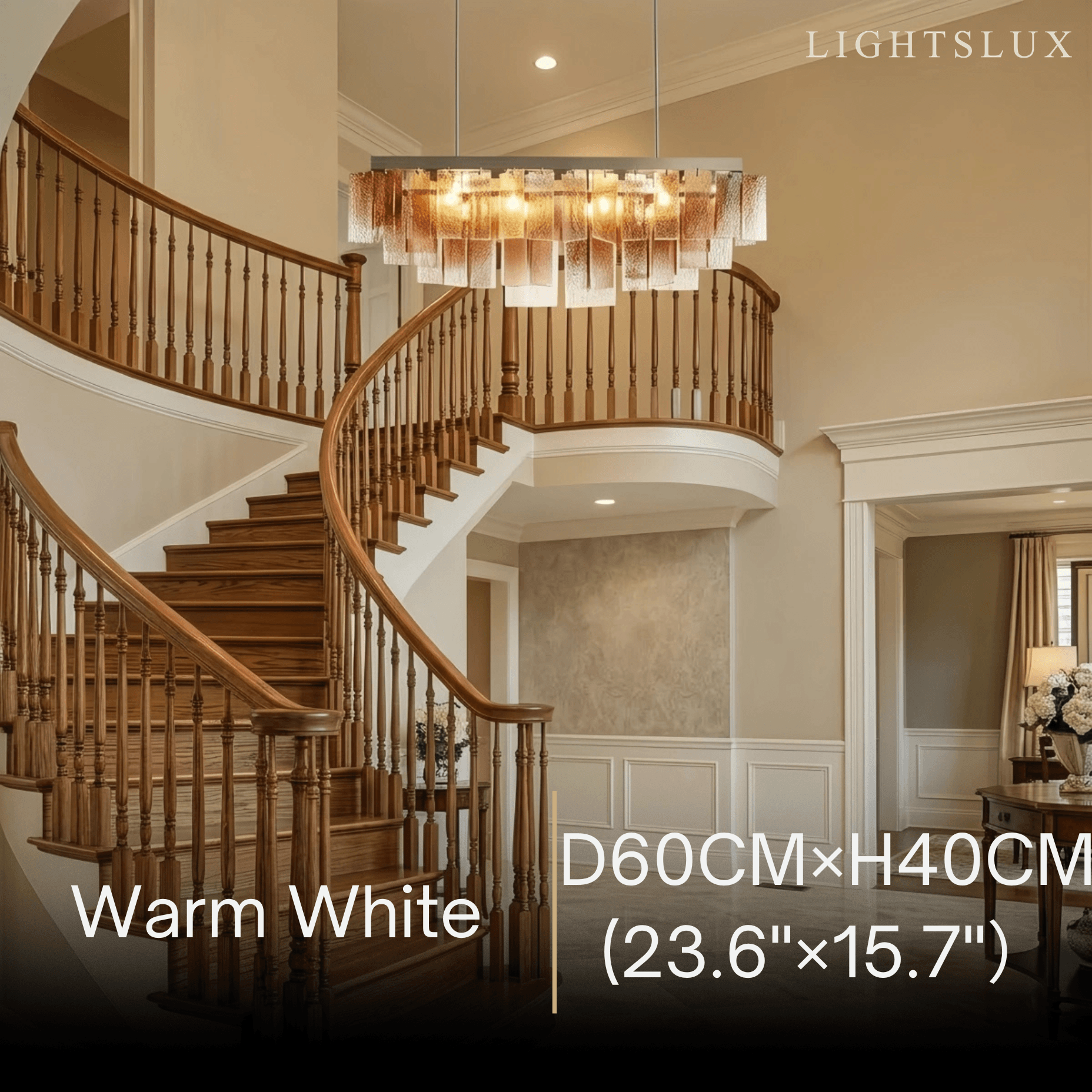 Excelis Luxury Linear Chandelier -- Layered Gradient Brown Glass for Entryway