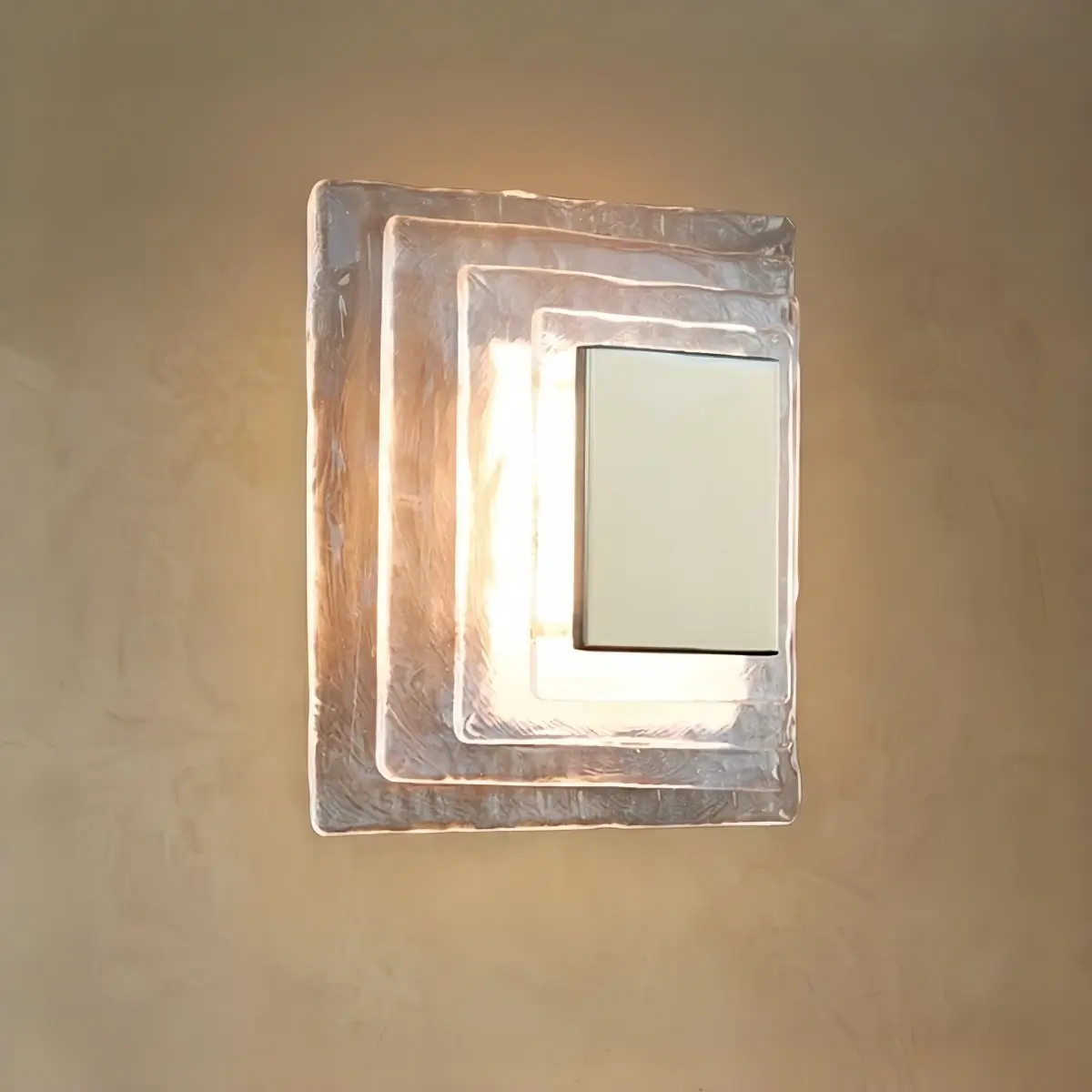 Clear Velora Elegant Wall Light -- Layered Murano Glass for Living Room