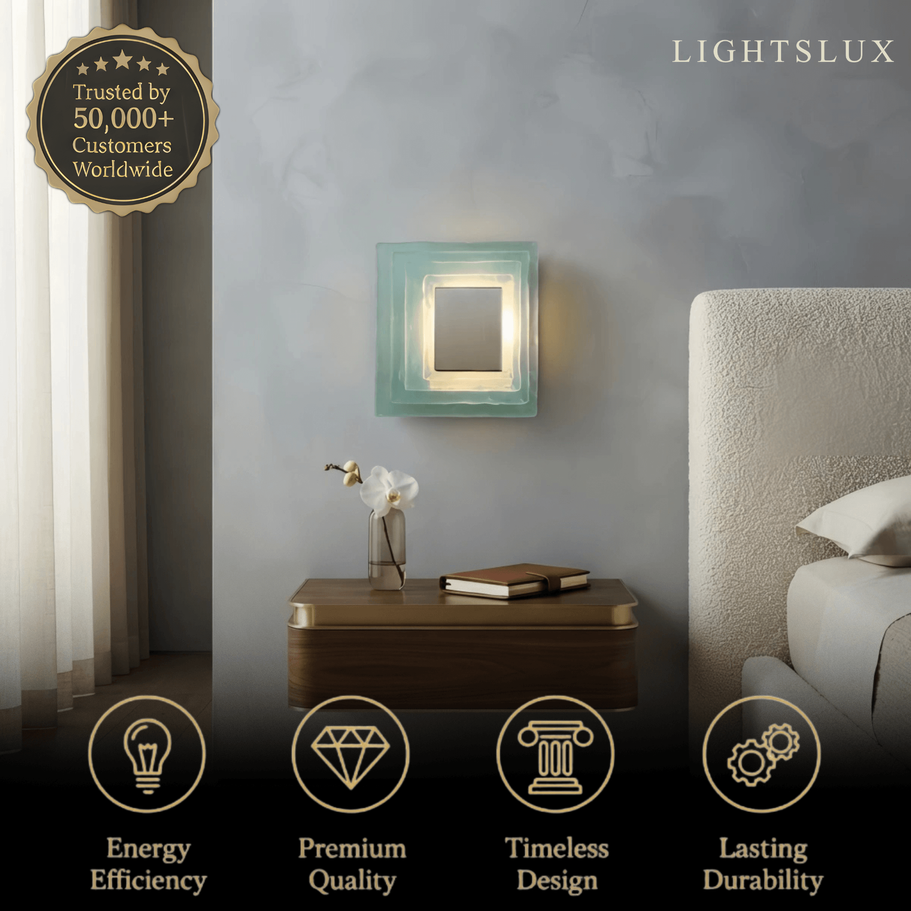 Velora Elegant Wall Light -- Layered Murano Glass