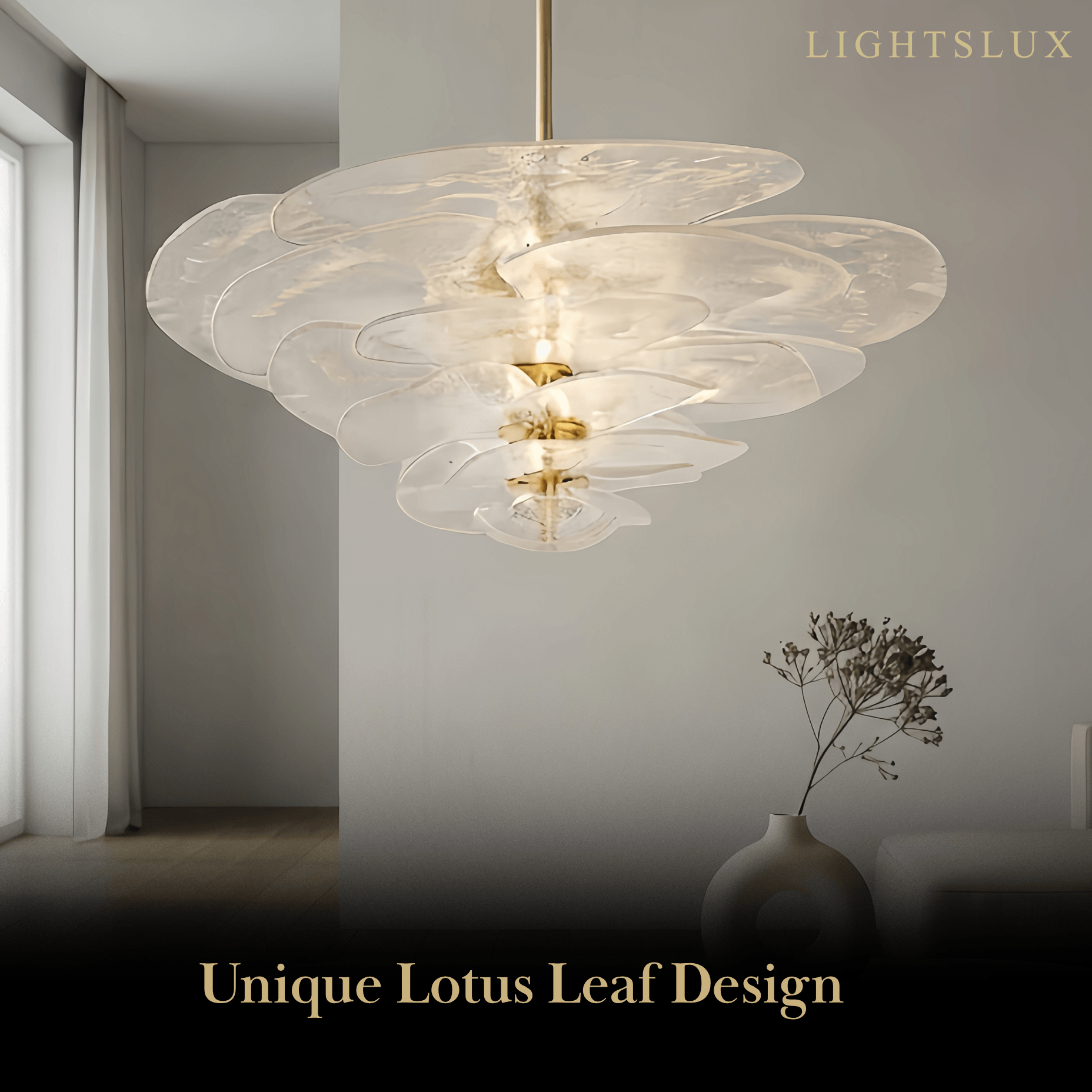 Art Deco Chandelier - Hand-blown Glass Iron Frame for Living Room