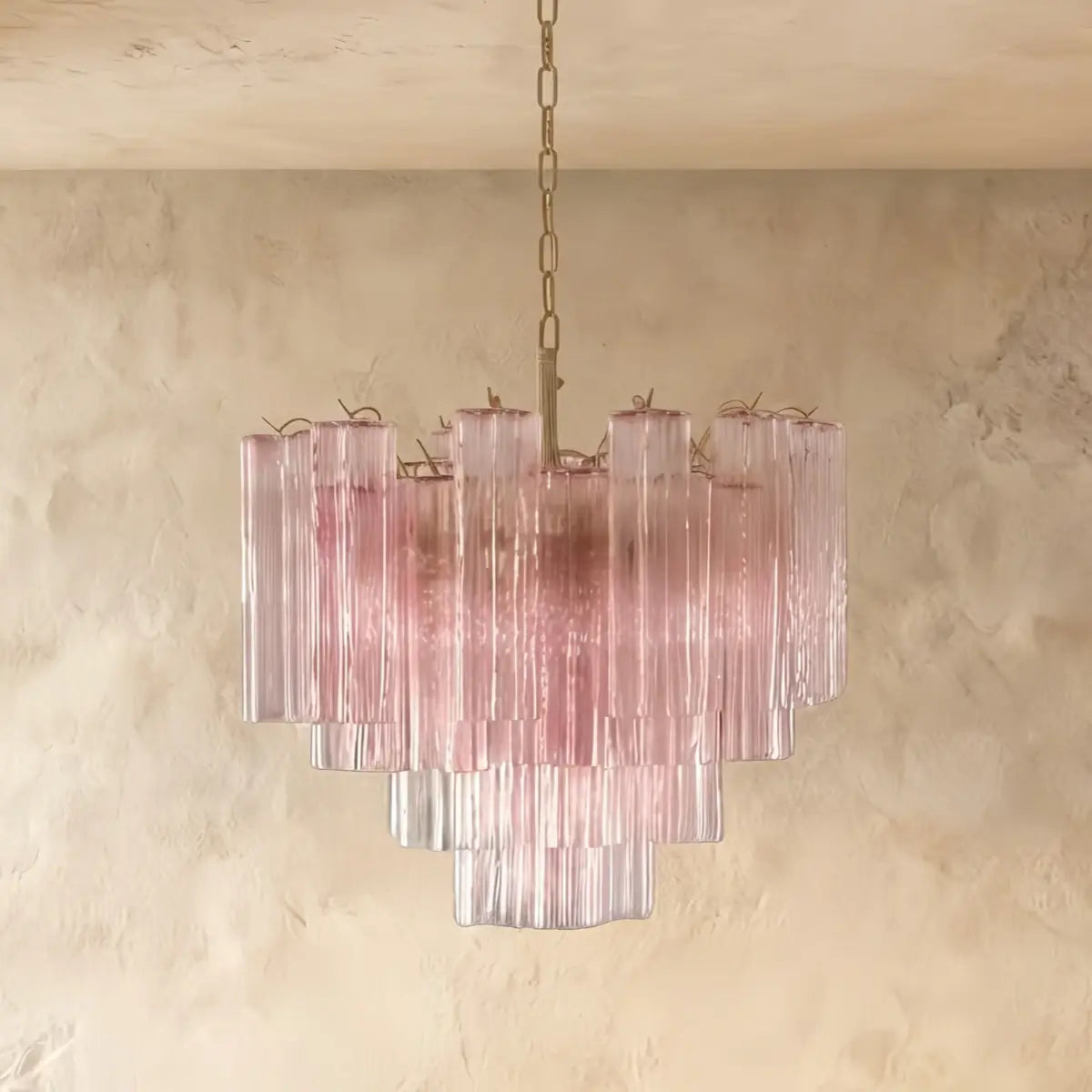 Vetro Art Deco Chandelier - Pink Gold