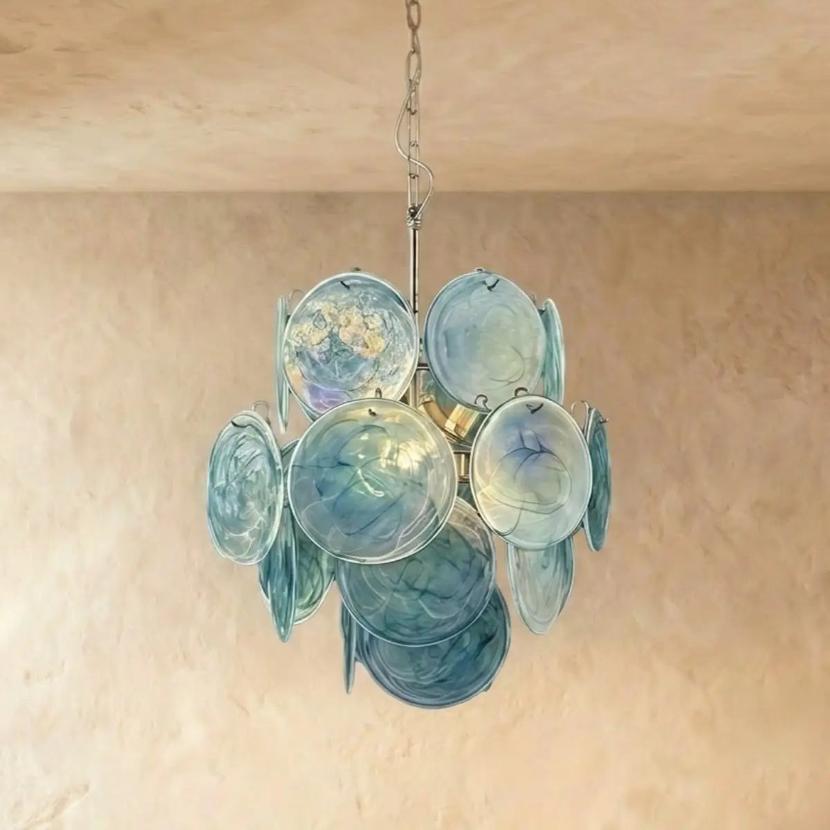 Vetro Chandelier -- Dimmable 3-Color Change for blue