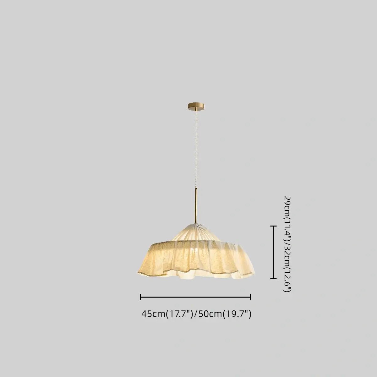 Velora Elegant Fabric Pendant Lamp -- Beige Pleated for Bedroom16