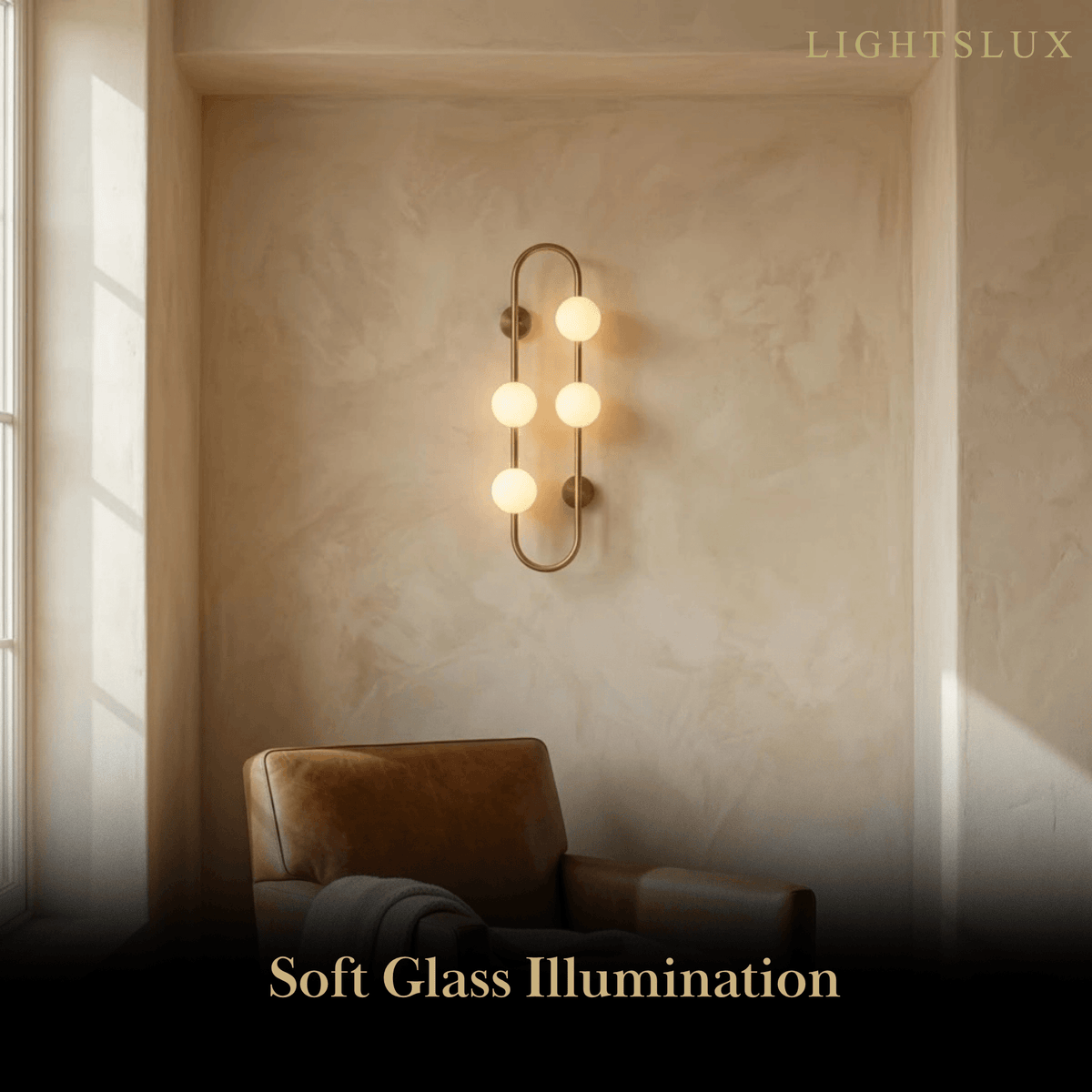 Vetro Minimalist Wall Lamp - Glass Iron - Black Brass for Bedroom Living Room