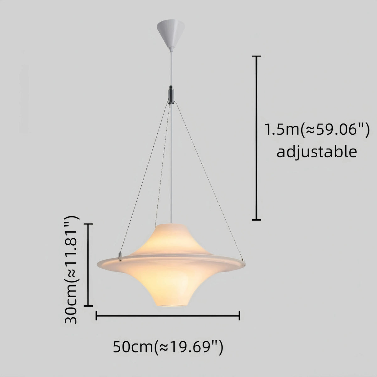Vivara Modern Pendant Light - Acrylic with 30W LED - 3 Sizes for Living Room