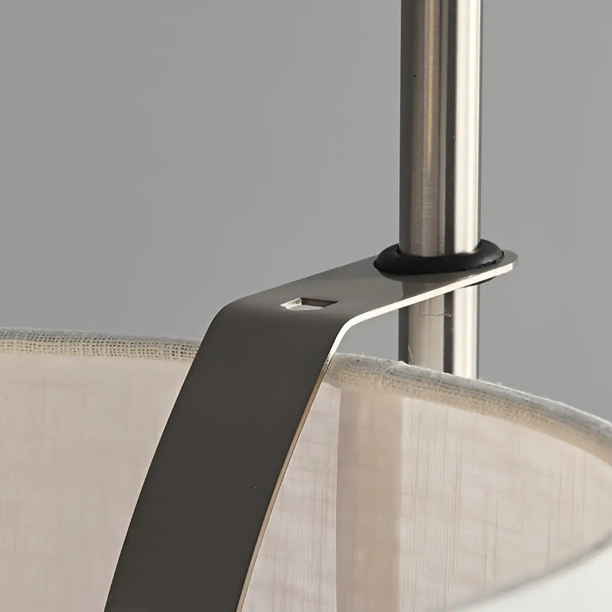Vivara Mid-Century Floor Lamp -- Fabric Shade Nickel for Living Room