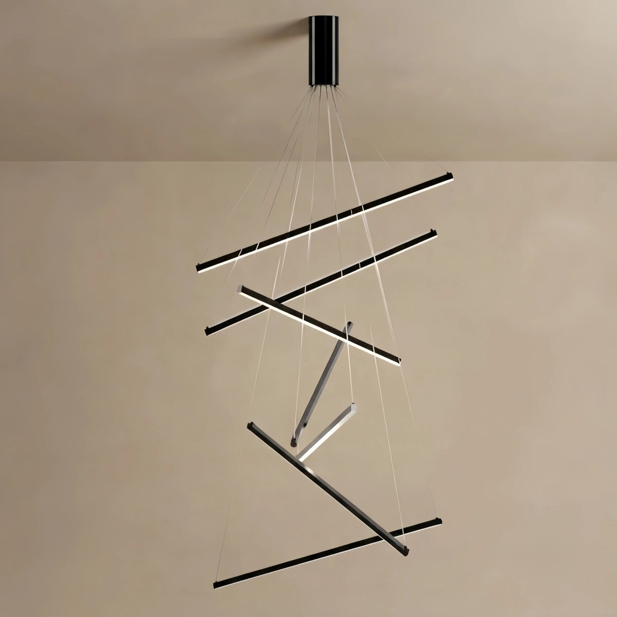 Chandelier – Aluminum & Silica Gel LED Halo Light for Living Room