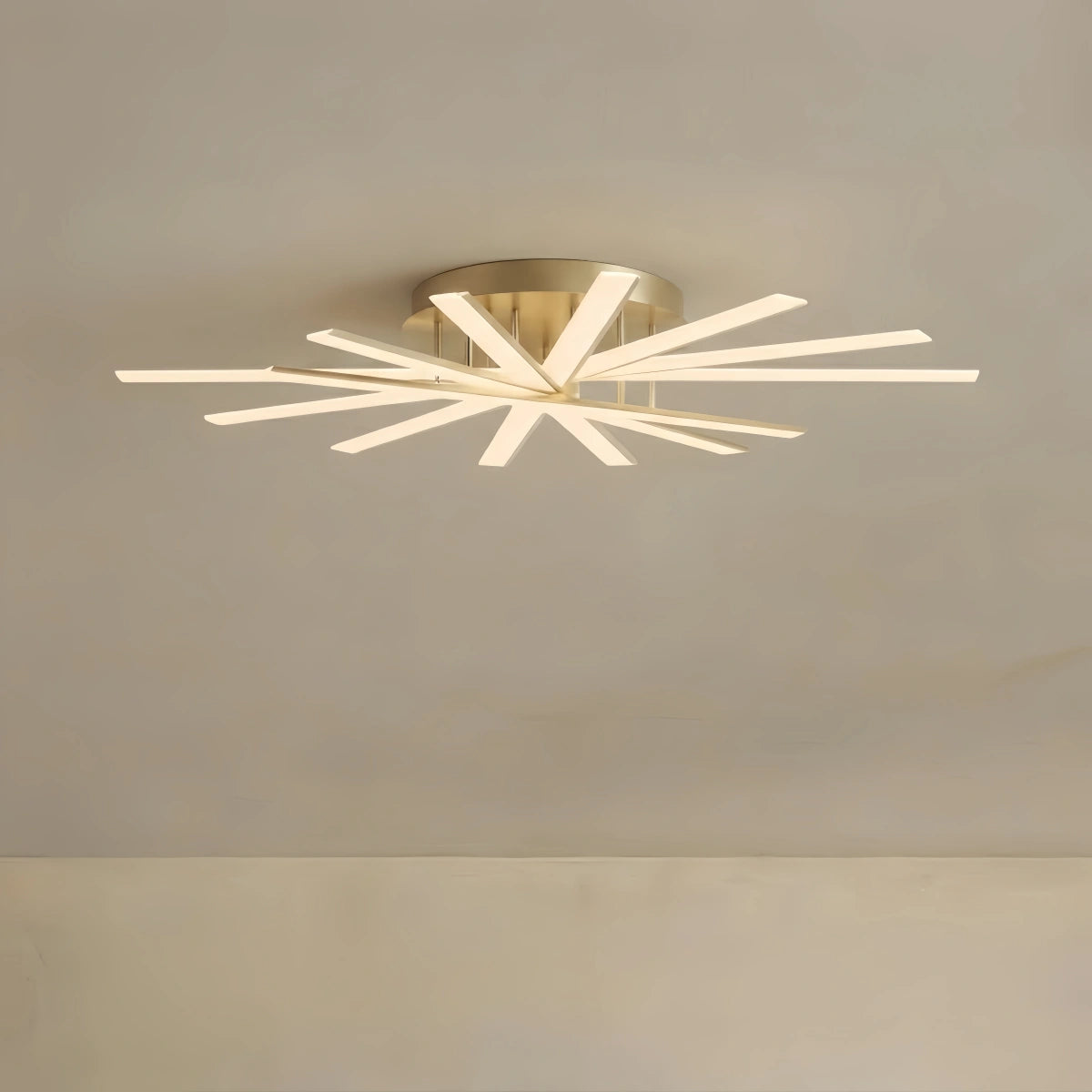 Nebula Modern Geometric Linear Ceiling Light – Black Ash/Metallic Gold for Living Room