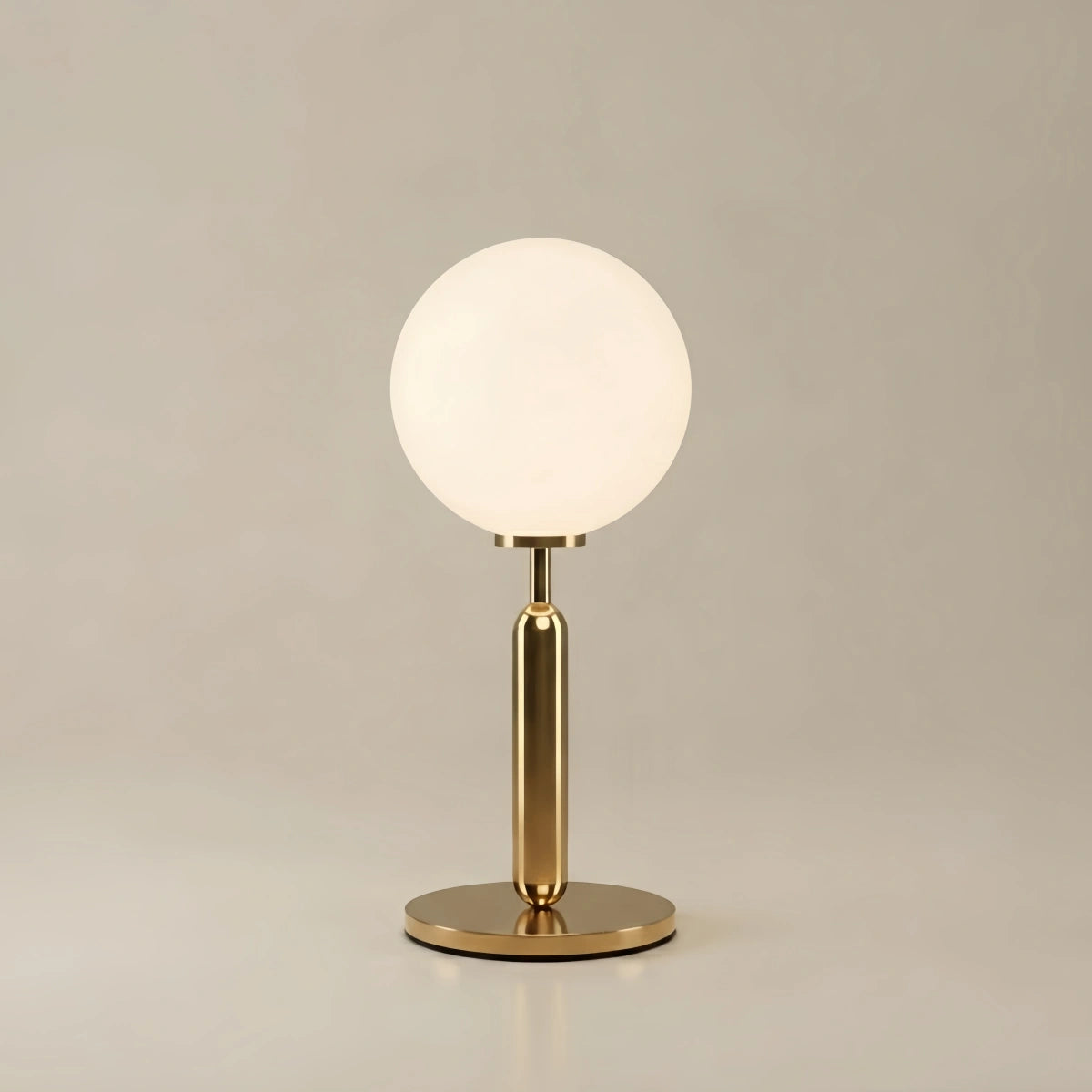 Modern Solid Brass Table Lamp – Brushed Gold with Clear Glass Shade for Bedroom