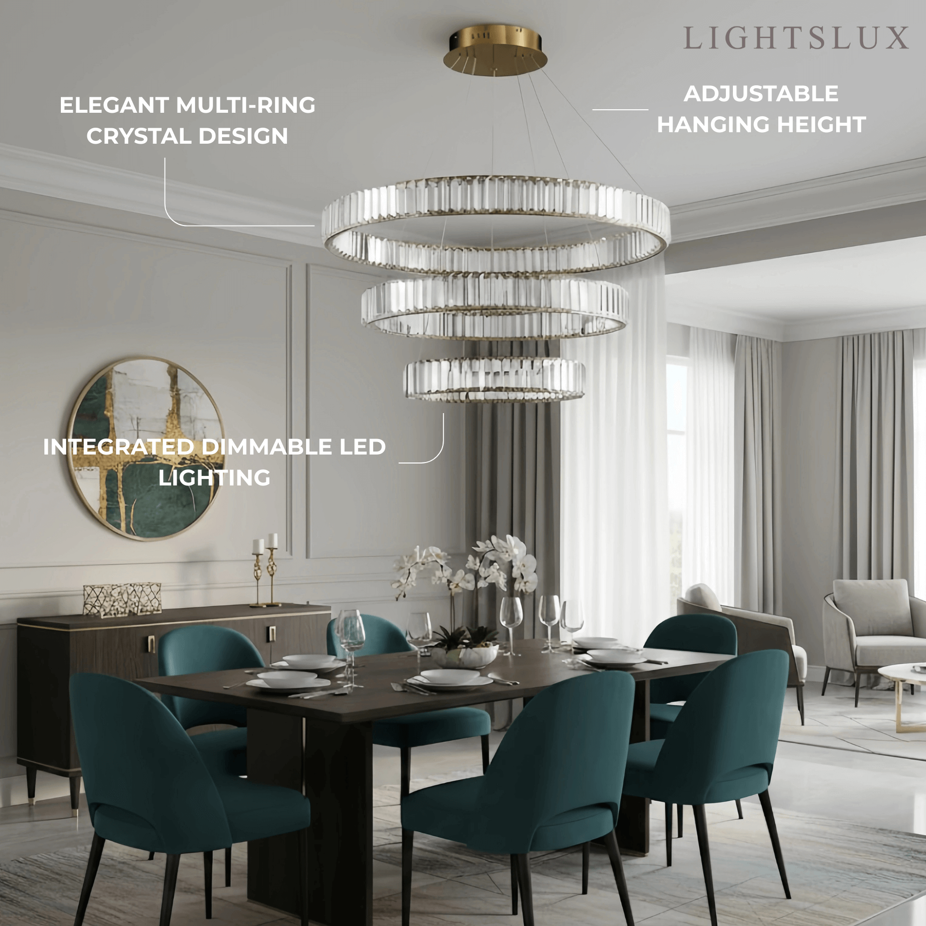 Modern Interlaced Ring Pendant Light