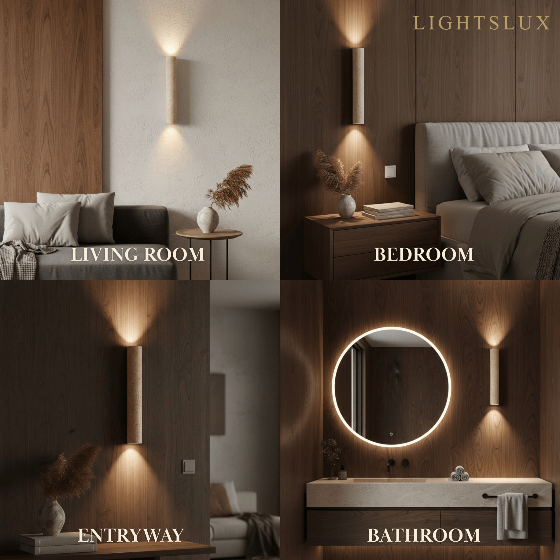 Minimalist Travertine Wall Lamp