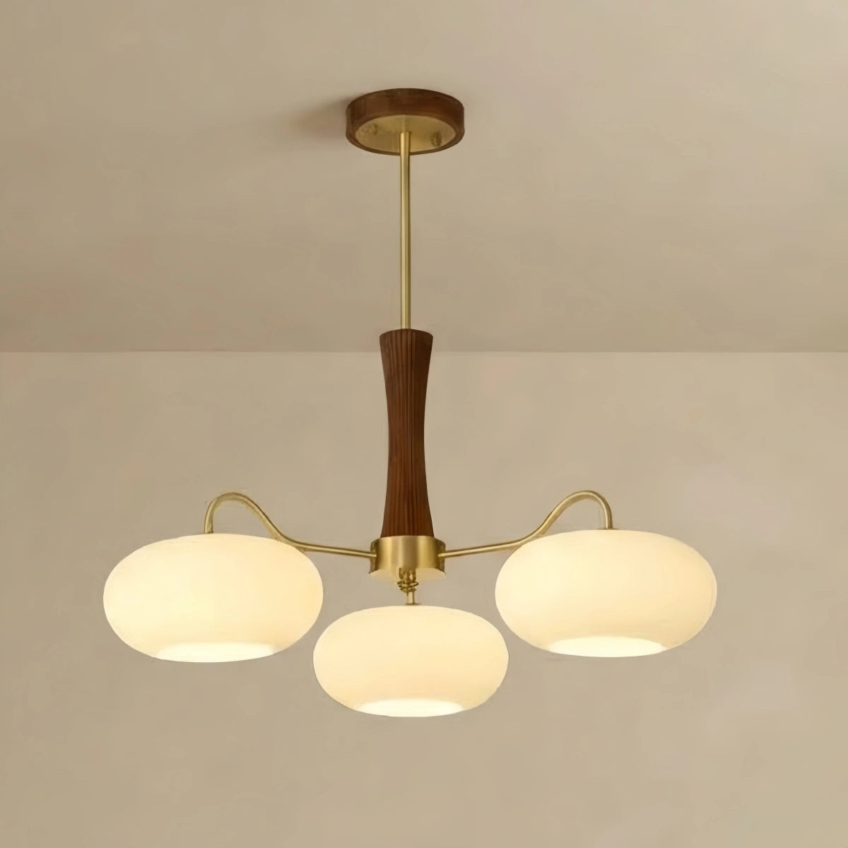 Modern Moon Pendant Light – Mulberry Silk White Globe Ceiling Lamp