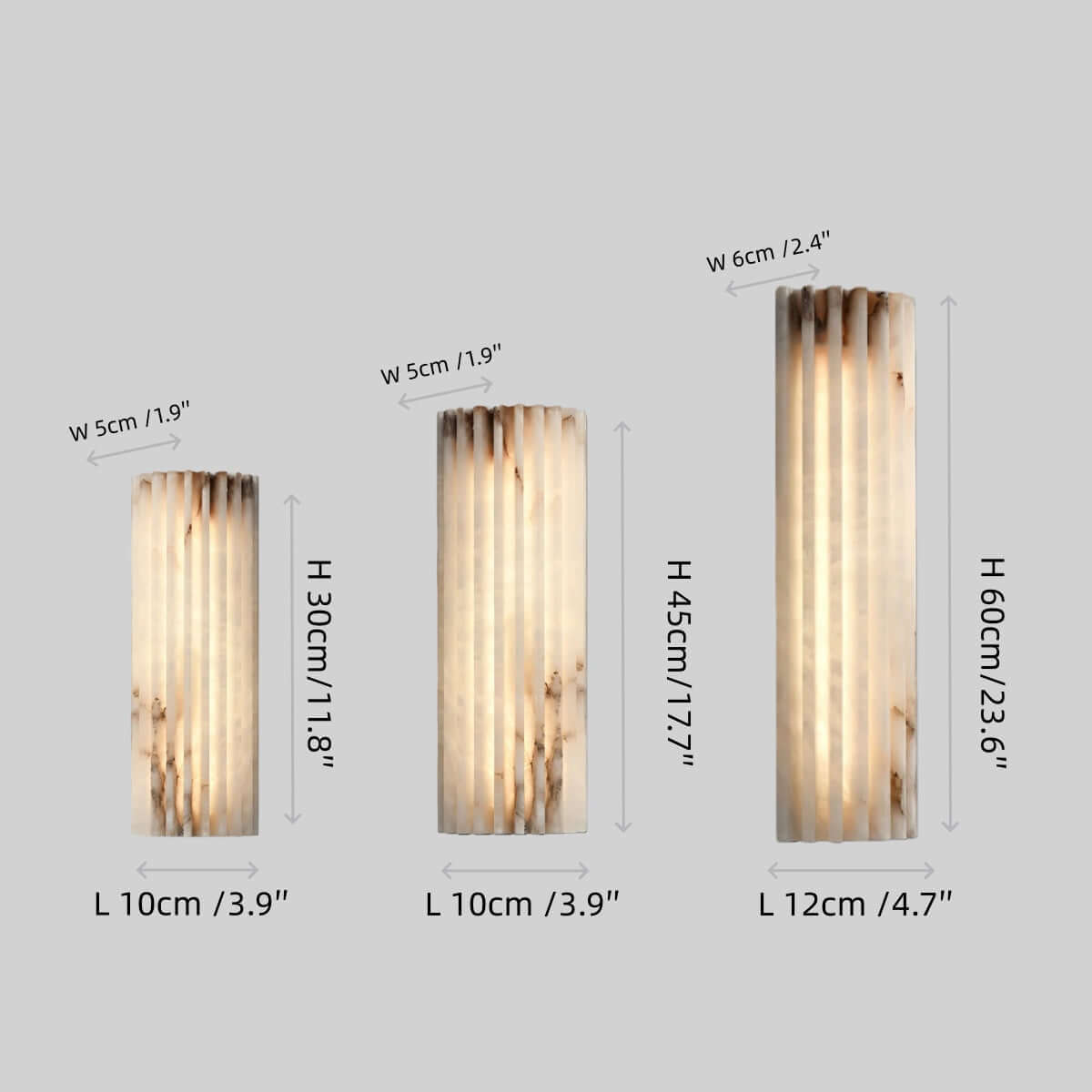 Modern Alabaster Wall Light – White Natural Stone