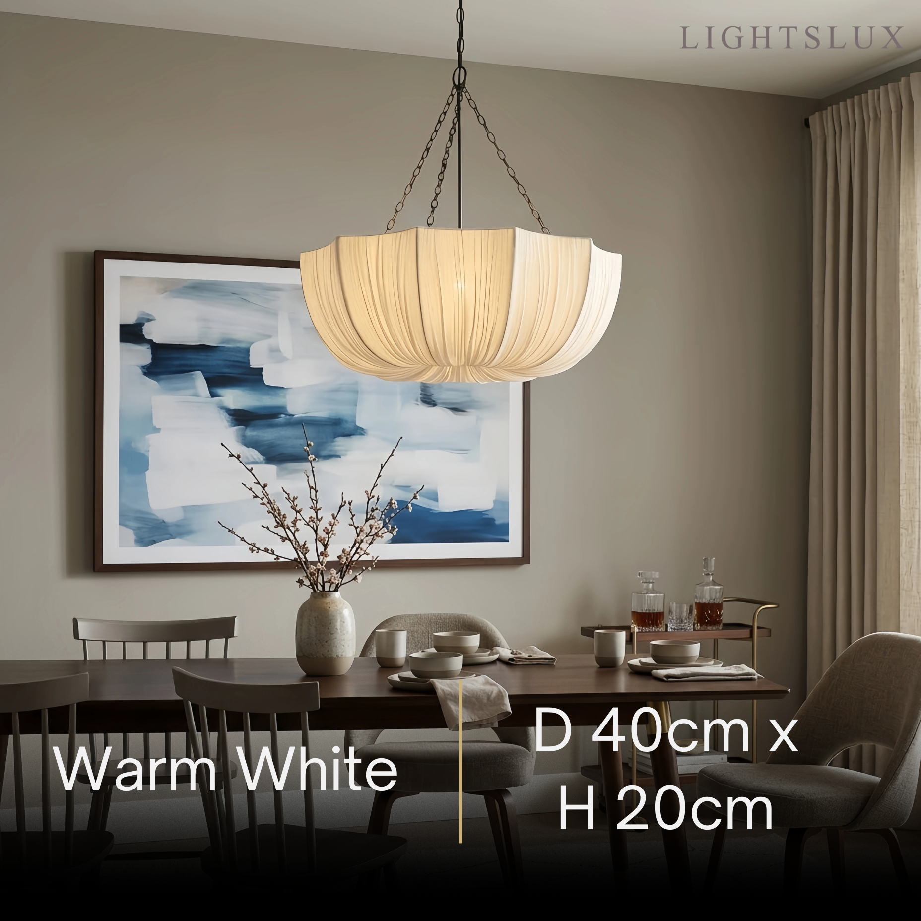 Modern Fabric Pendant Light