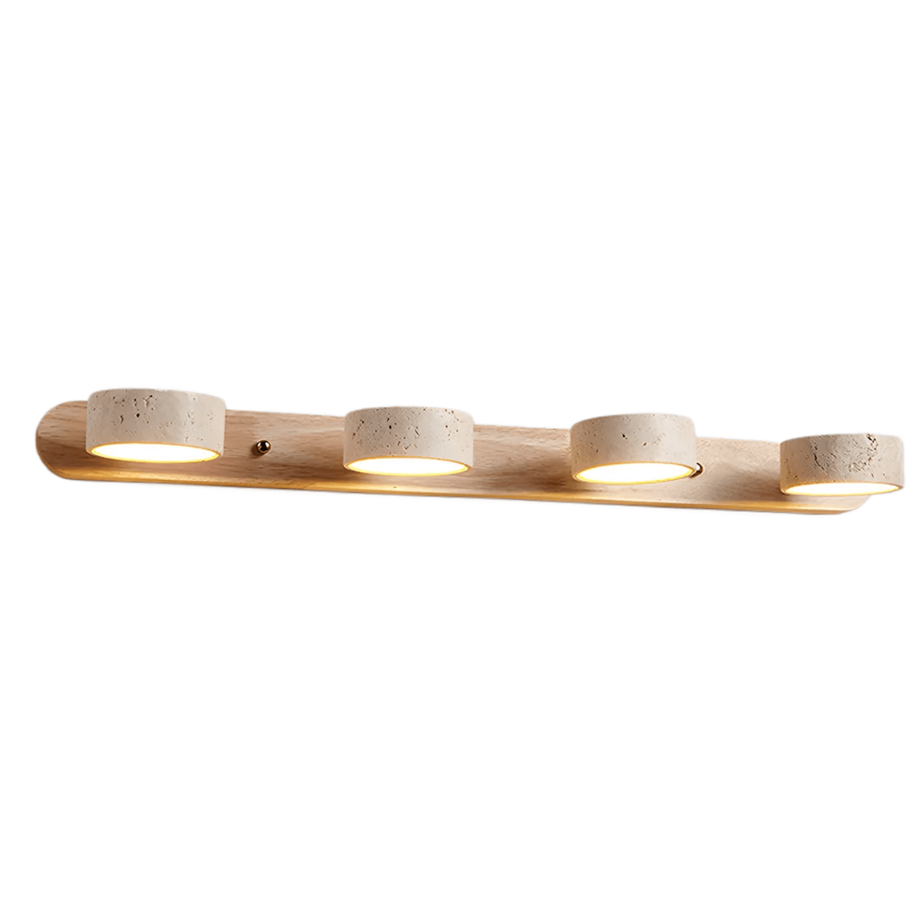 Modern Travertine Wall Light – Wood and Stone LED Sconce