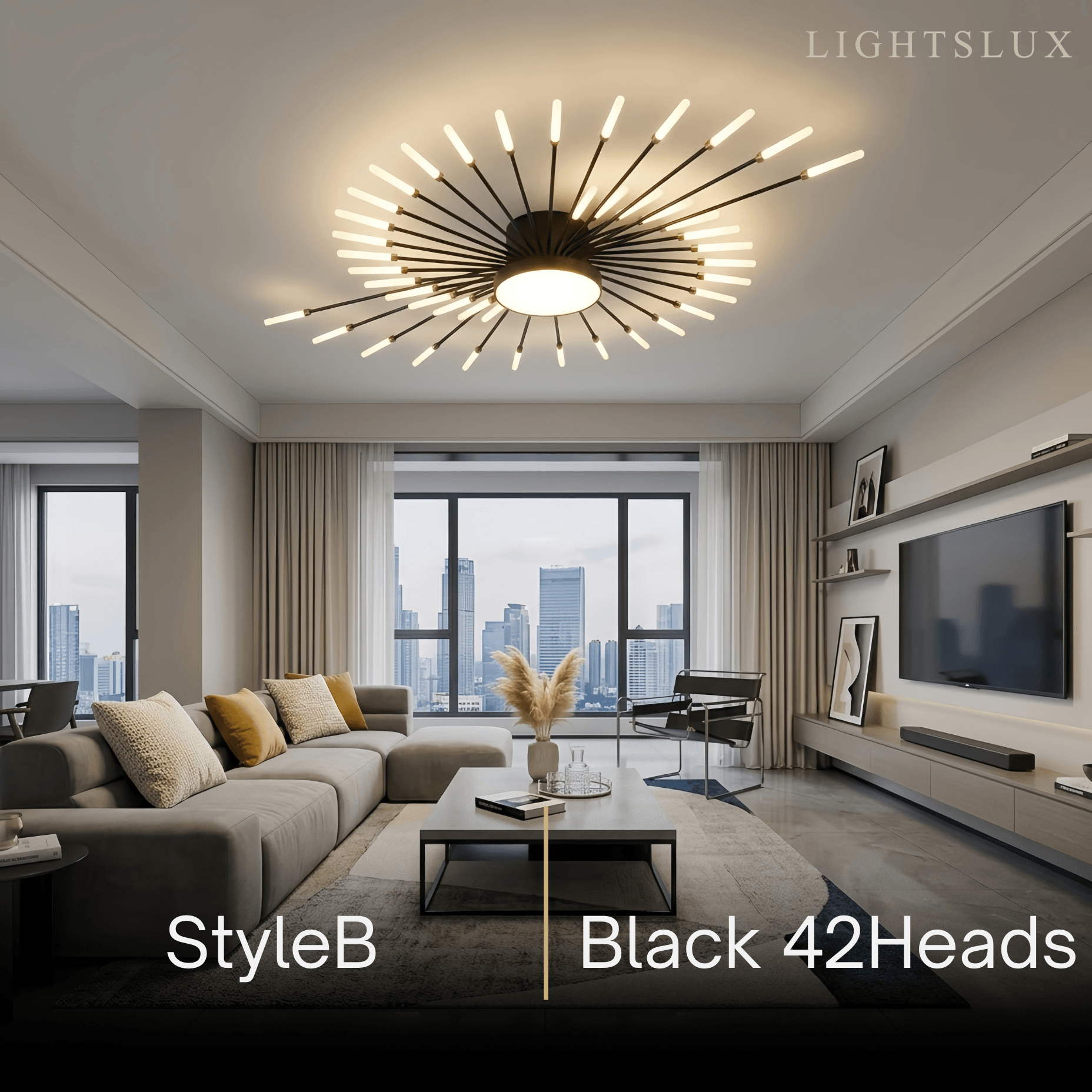 Nebula Modern Firework Ceiling Light – Gold/Black for Bedroom Dining Room Living Room