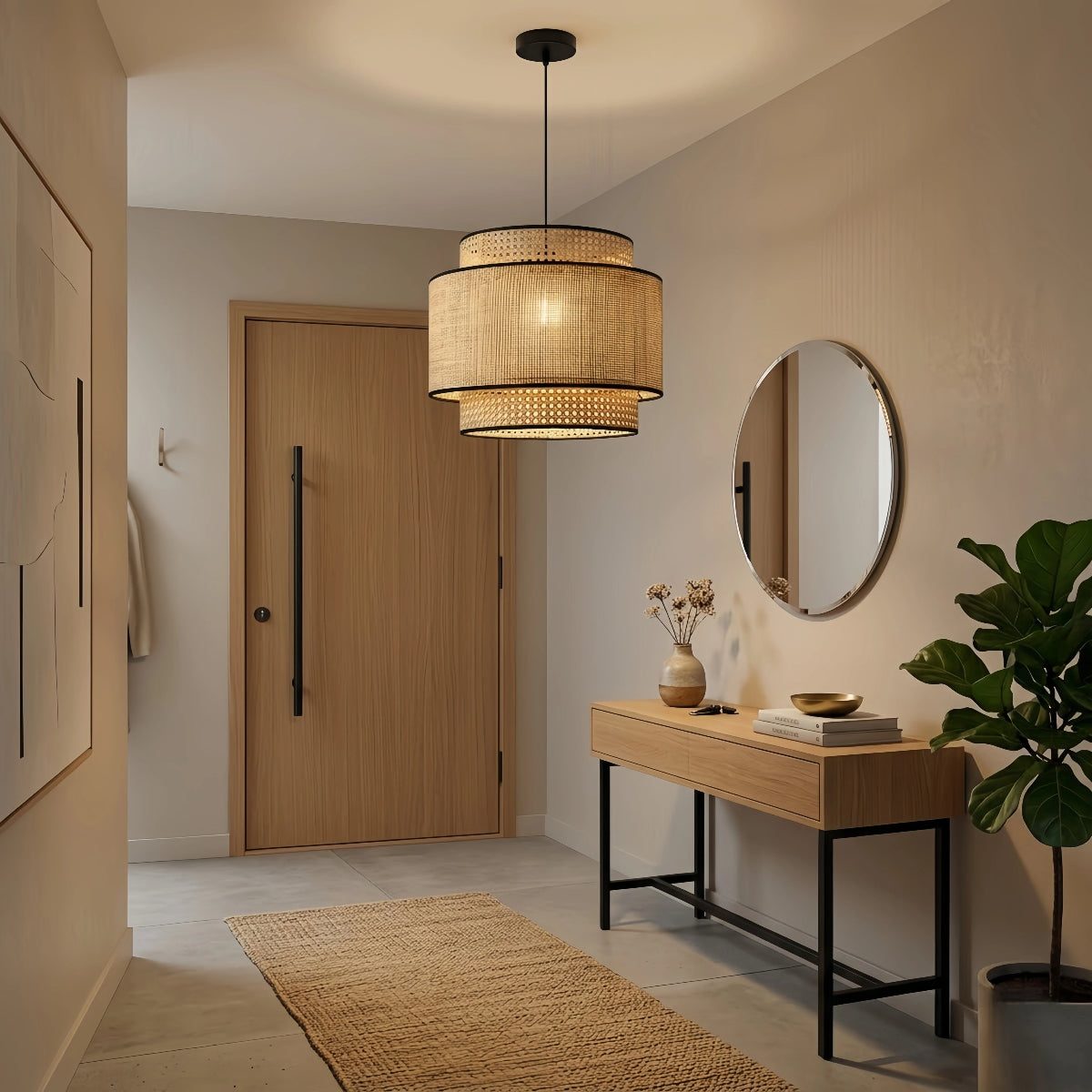 Bamburo Farmhouse Pendant Light — Tri-Layer