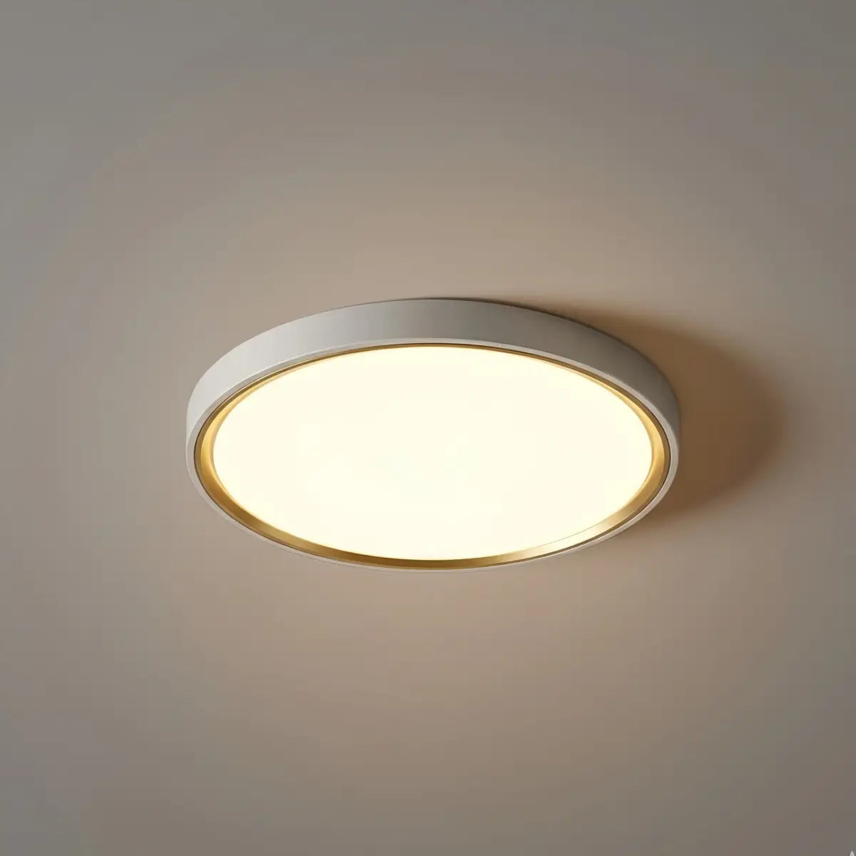 Moderne graue Deckenleuchte „Embrace“ – Metallrahmen, quadratisch/rund, fürs Schlafzimmer