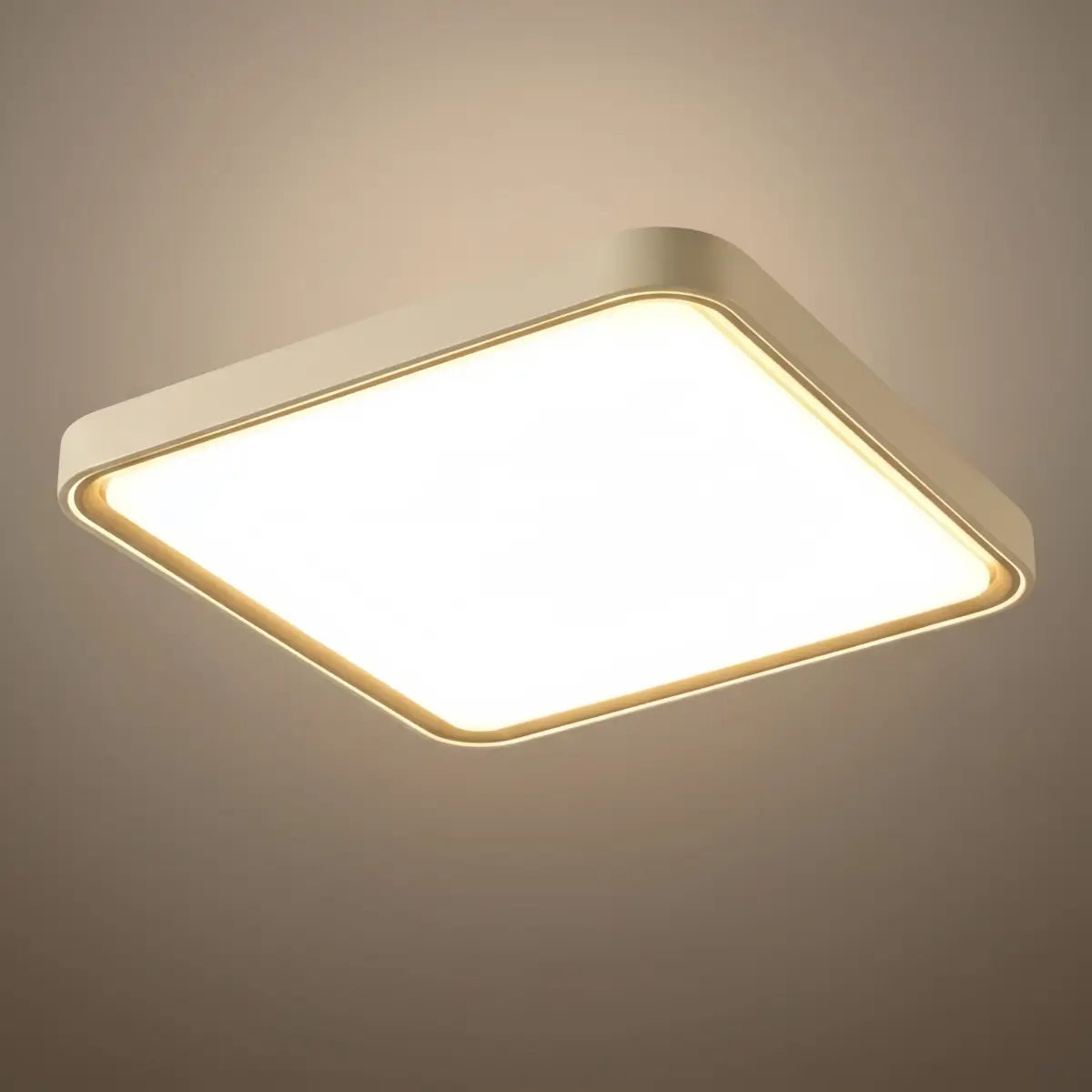 Moderne graue Deckenleuchte „Embrace“ – Metallrahmen, quadratisch/rund, fürs Schlafzimmer