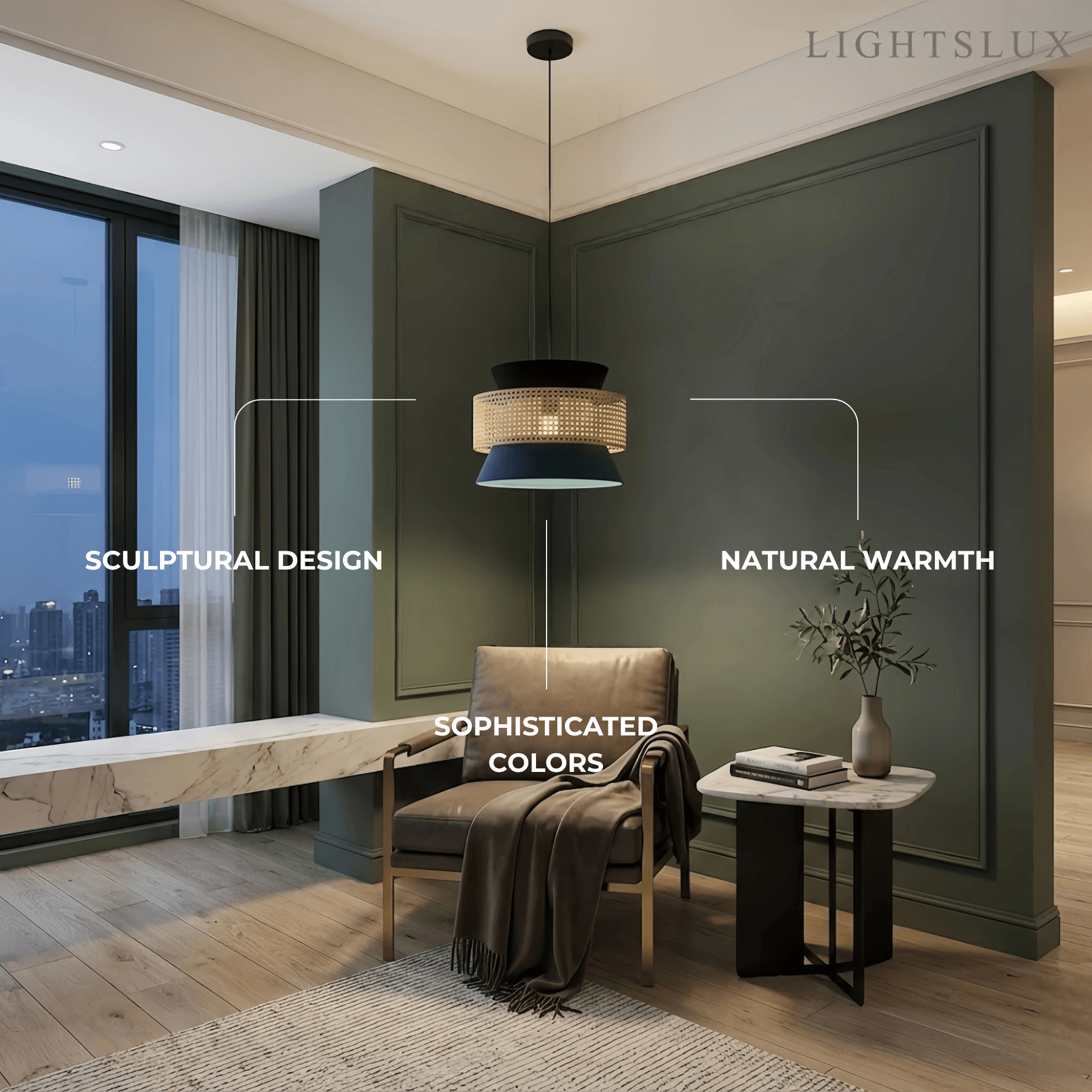 Hooded Pendant Light — Black Metal for Dining Room