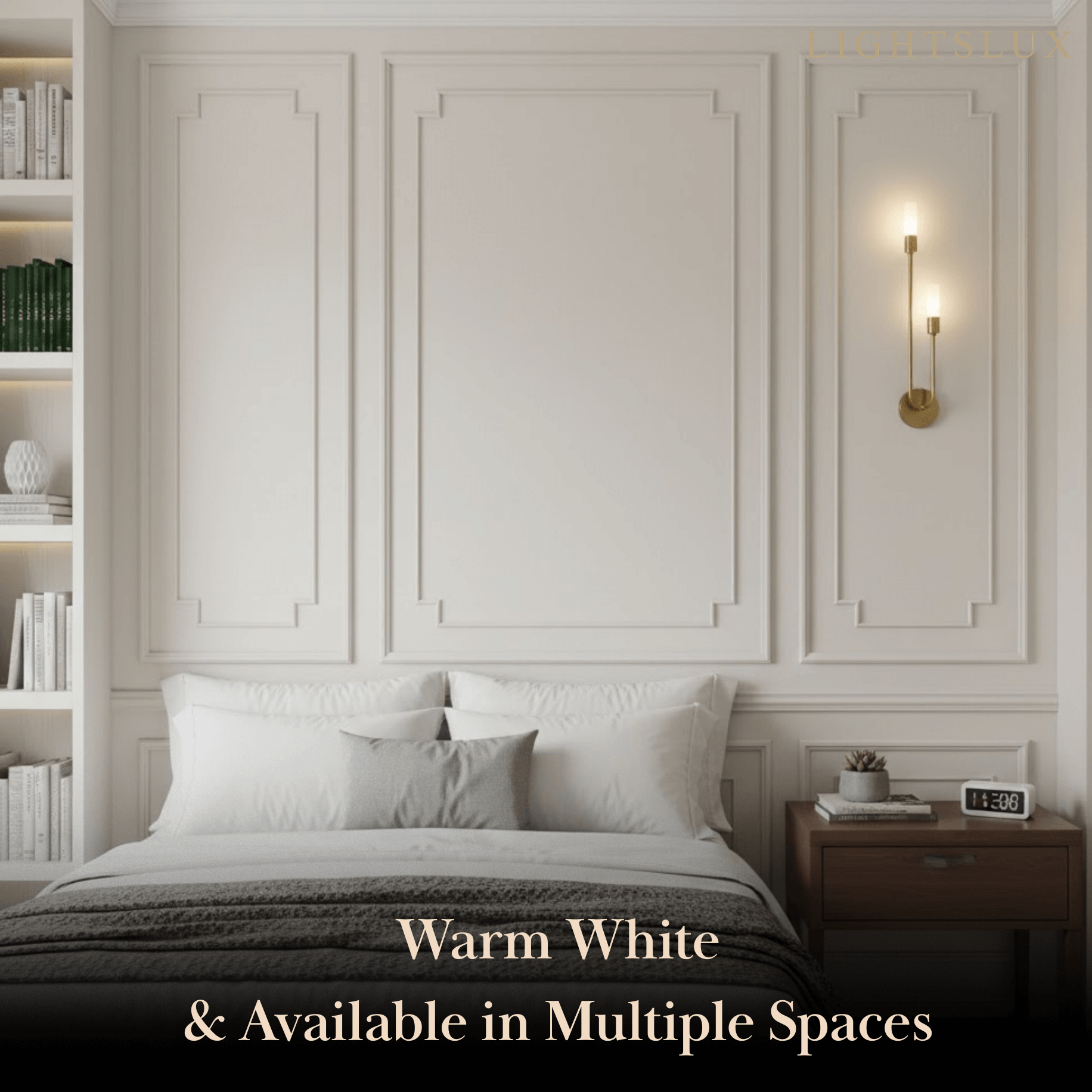 Excelis Modern U-Shaped Linear Wall Light – Gold Metal for Bedroom/Living Room