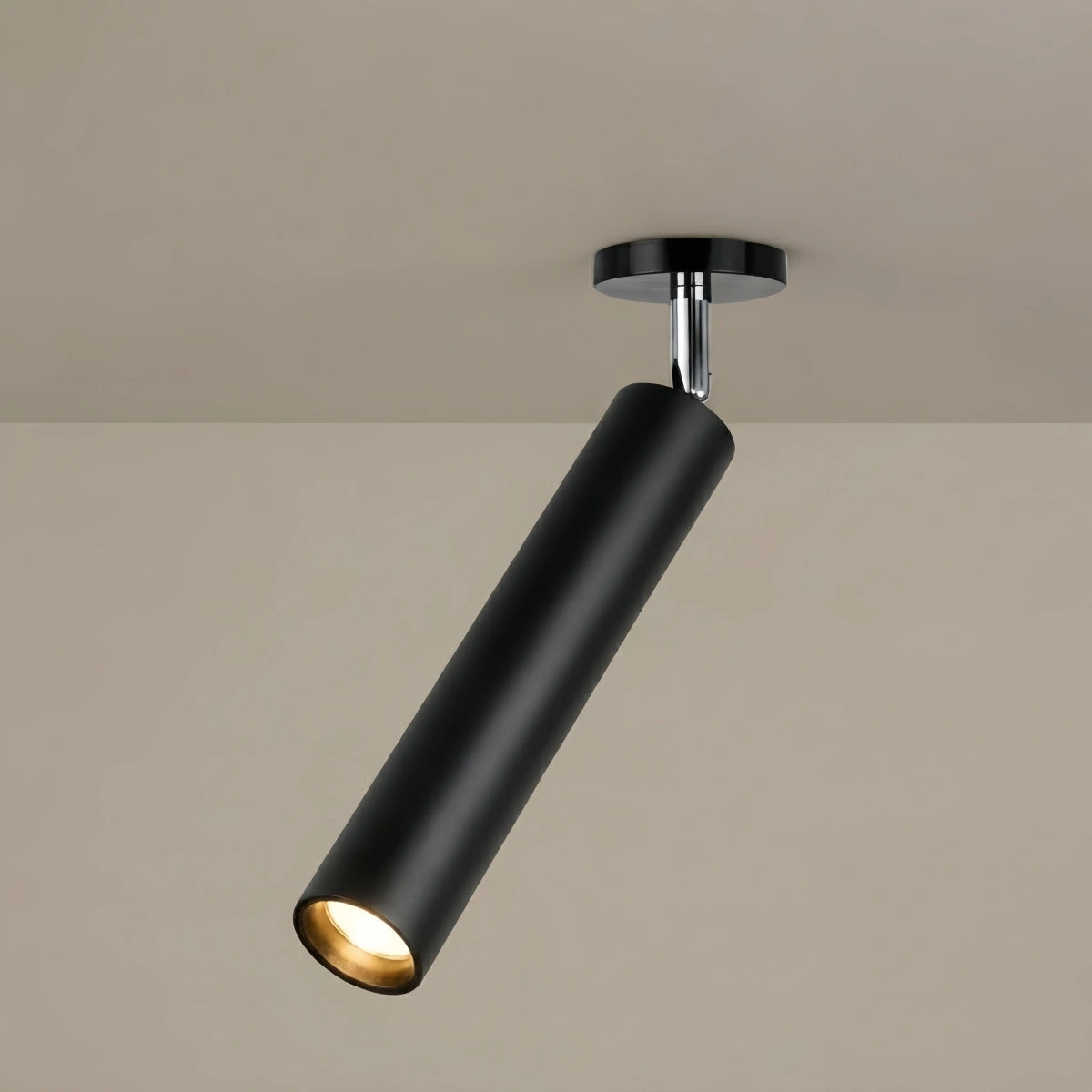 LZ761Arcato Modern Linear Ceiling Light - Black Metal Long Tube for Living Room