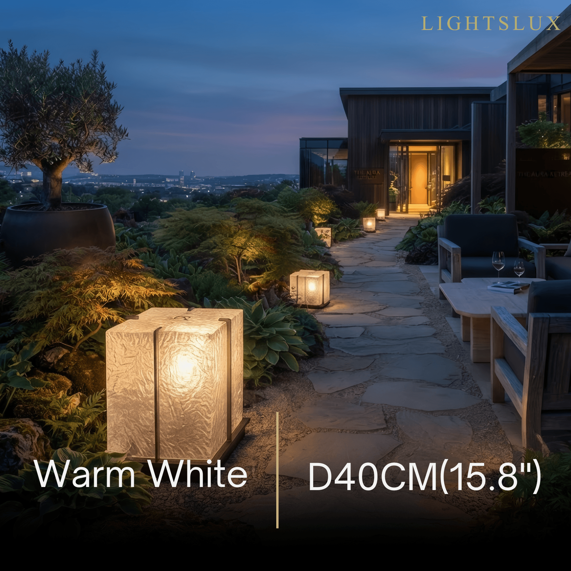 Lunara Modern Outdoor Floor Lamp--Stainless Steel Acrylic for Outdoor