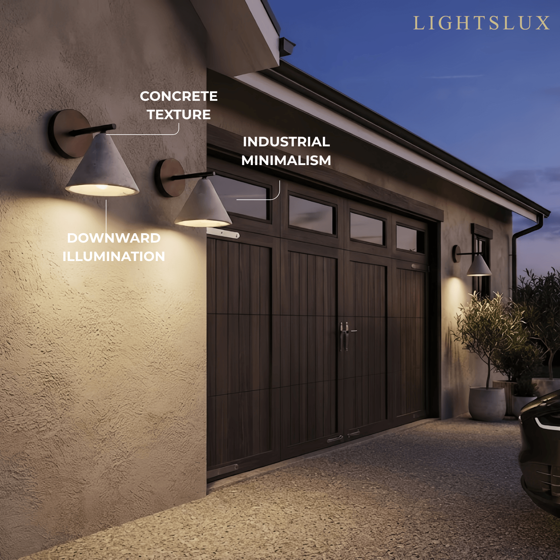 Natural Wall Lamp--Travertine & Wood for Outdoor Courtyard