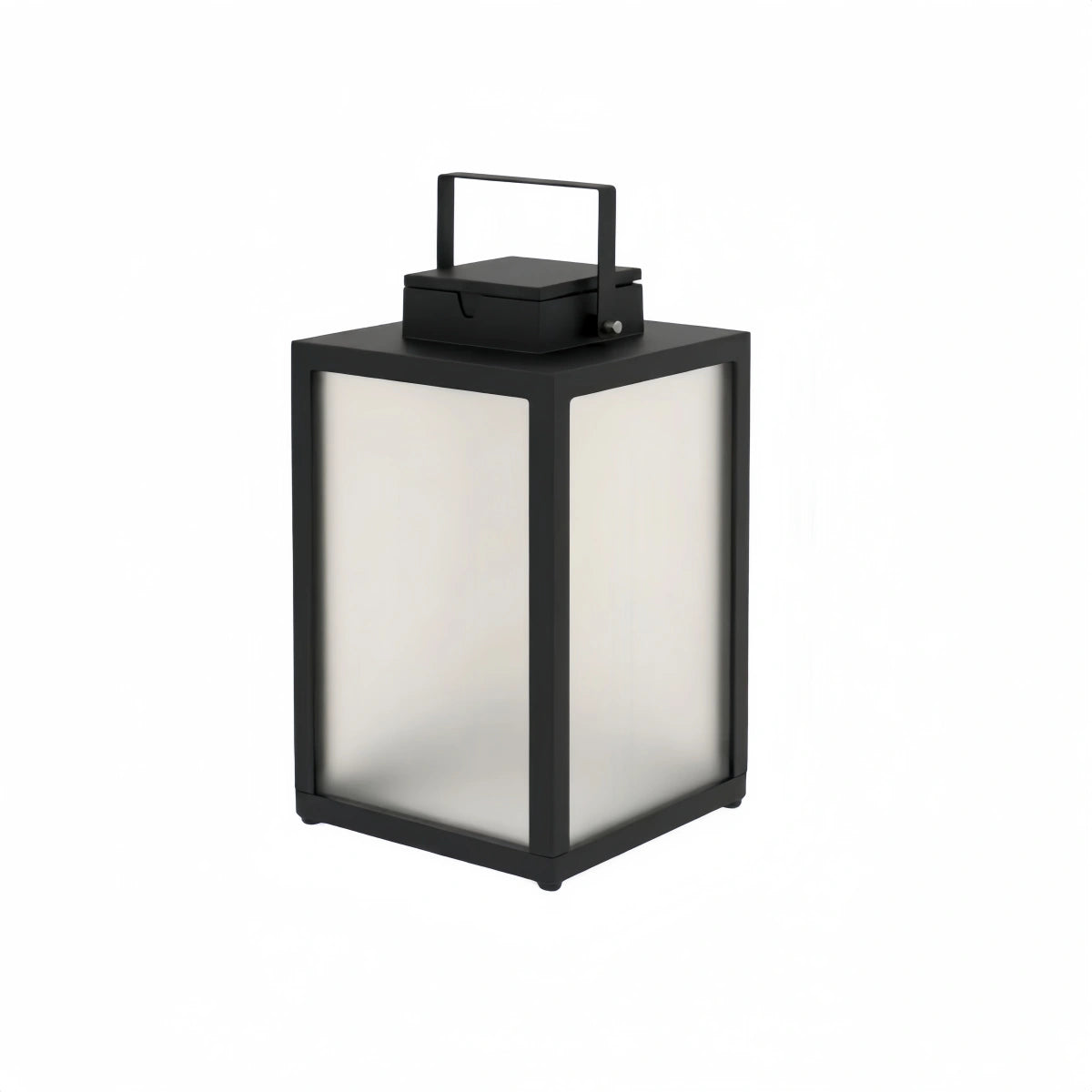 Solara Minimalist LED Outdoor Lantern -- Stainless Steel & PC Black