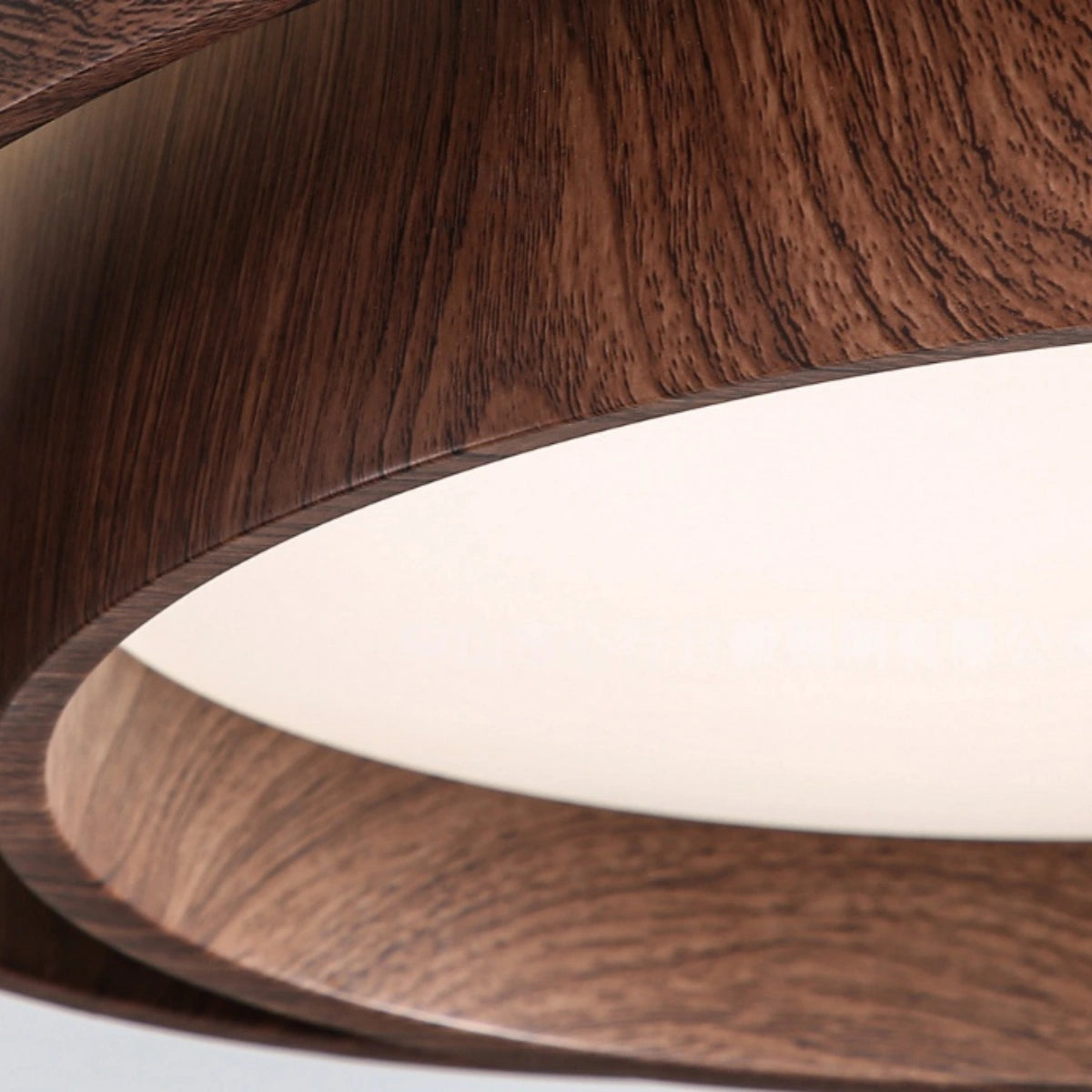 Zenno minimalistische Deckenleuchte – Metall und Acryl mit Walnuss-Finish für das Wohnzimmer