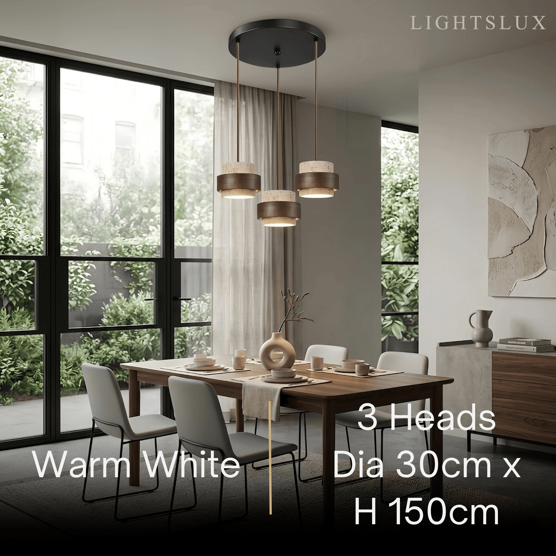 Strata Modern Travertine Pendant Light