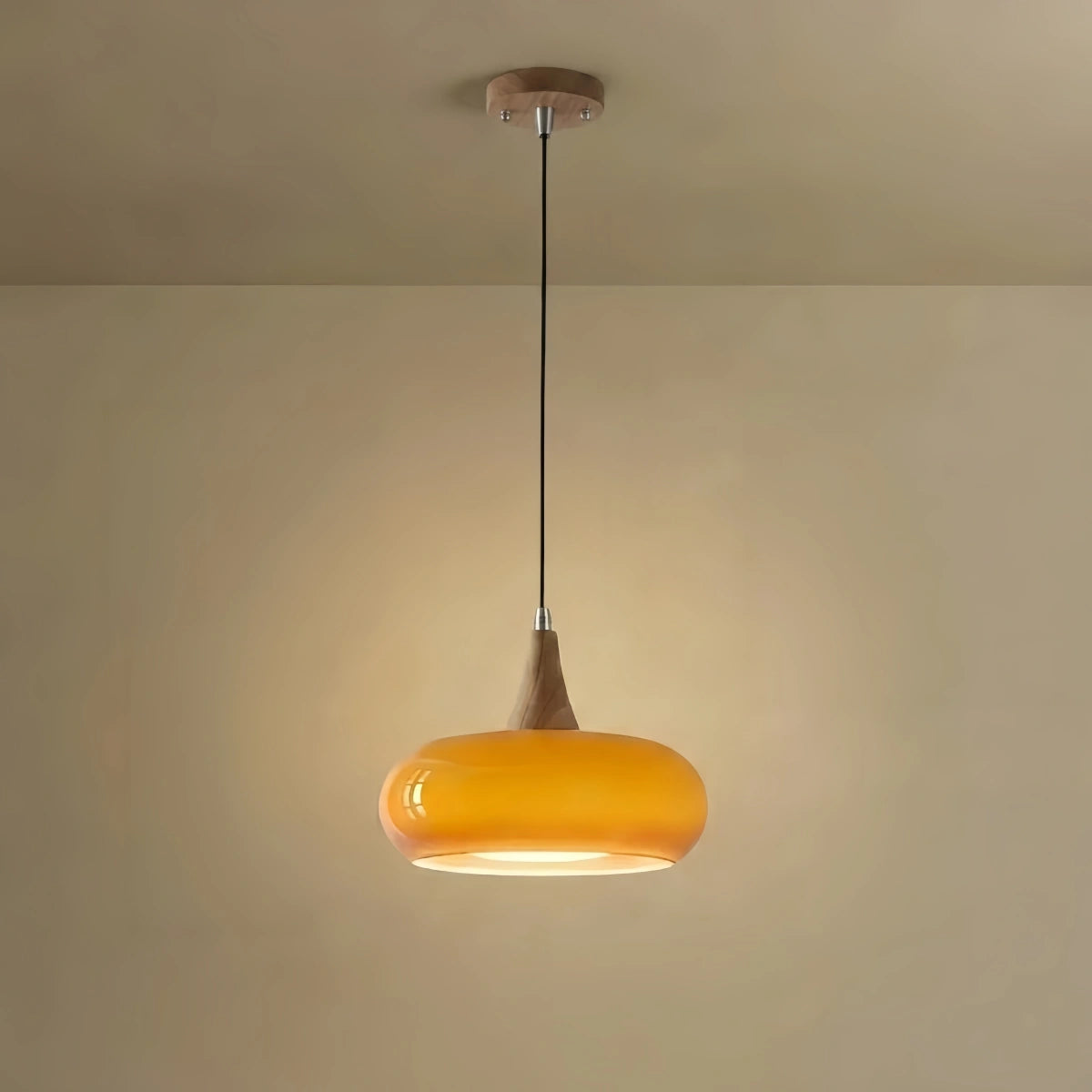 Vetro Modern Glass Pendant Light — Orange/White for Kitchen
