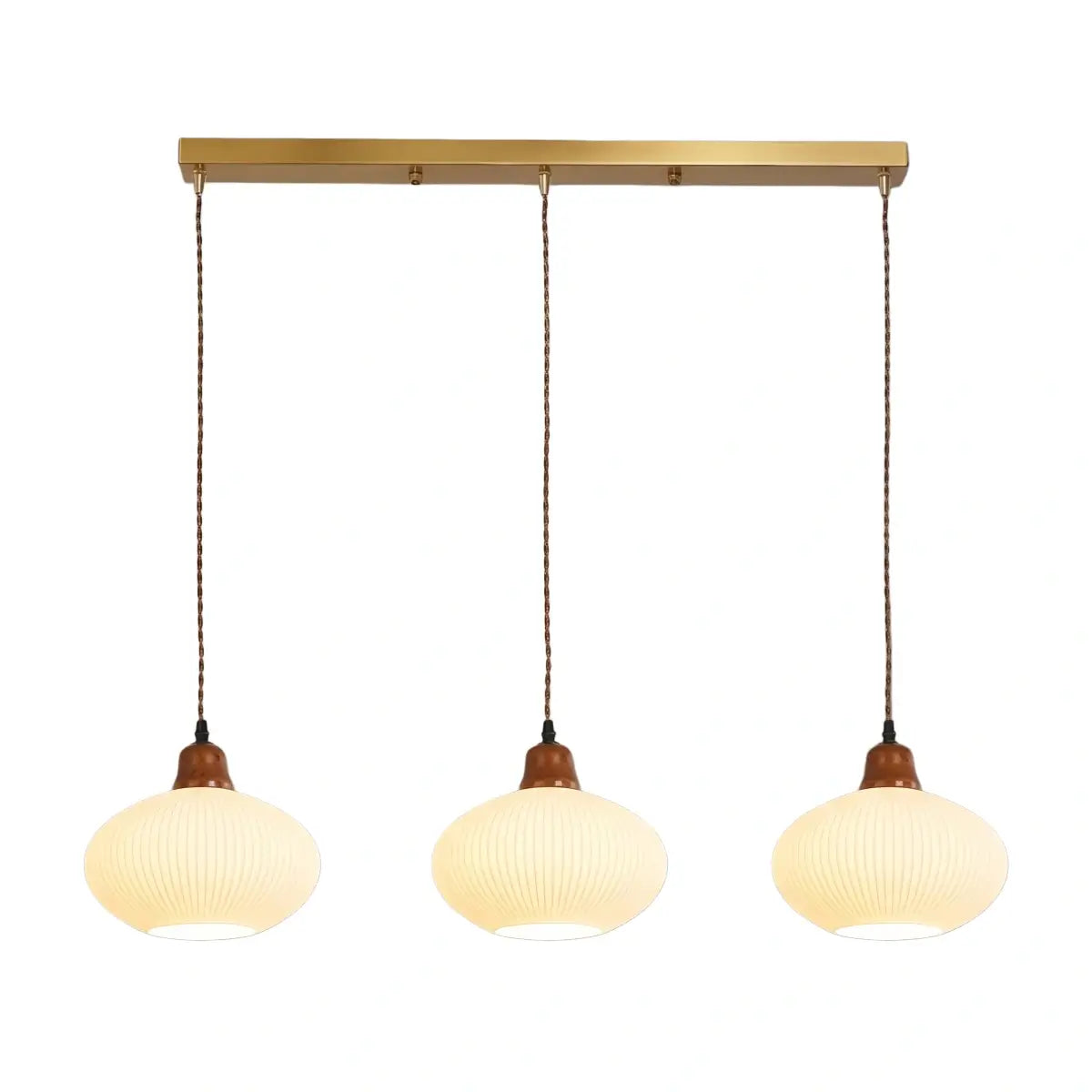 Contemporary Dome Pendant Light – Metal & Ceramic White