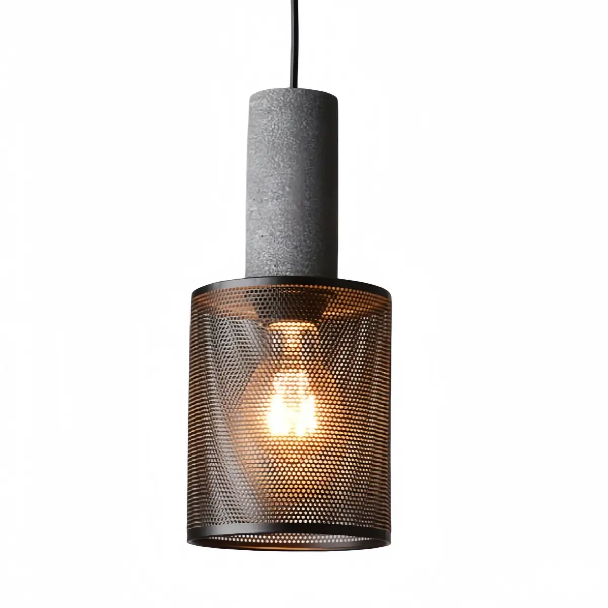 Ferron Industrial Cement Pendant Light – Six Sizes & Adjustable Cable for Kitchen Island/Dining Room/Bedroom