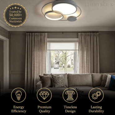 Modern Flush Mount Ceiling Light -- Acrylic Black-White Mix