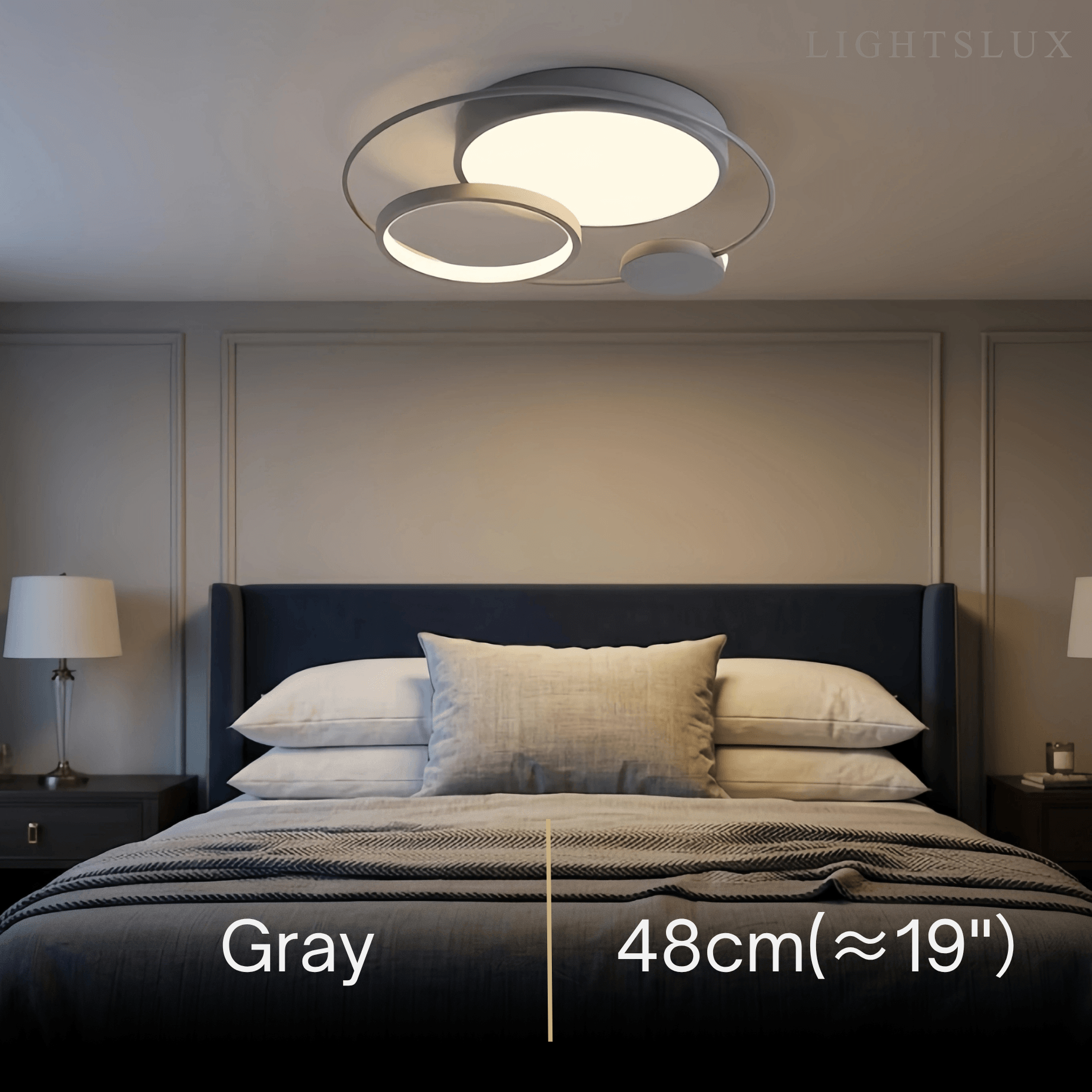 Modern Flush Mount Ceiling Light -- Acrylic Black-White Mix