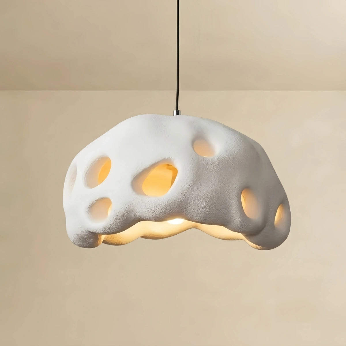 Sandora Modern Pendant Light – Resin Beige for Living Room