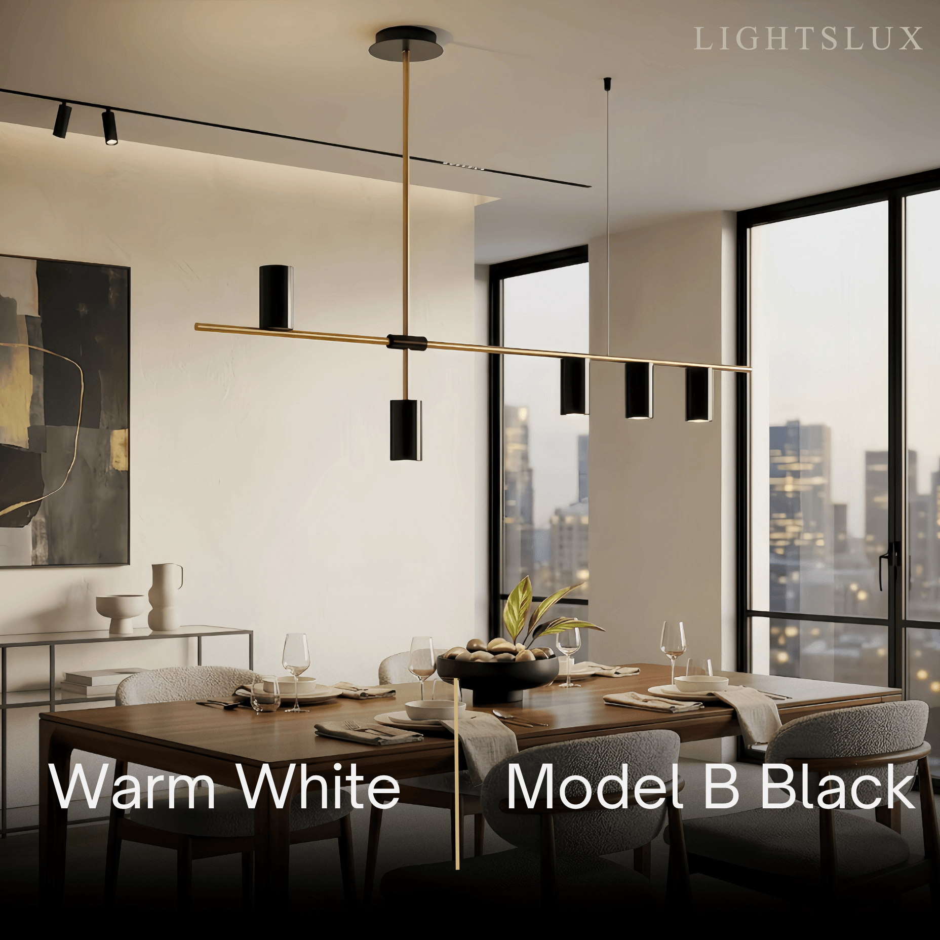 Contemporary Ceiling Light — Metal & Acrylic with Gold or Black