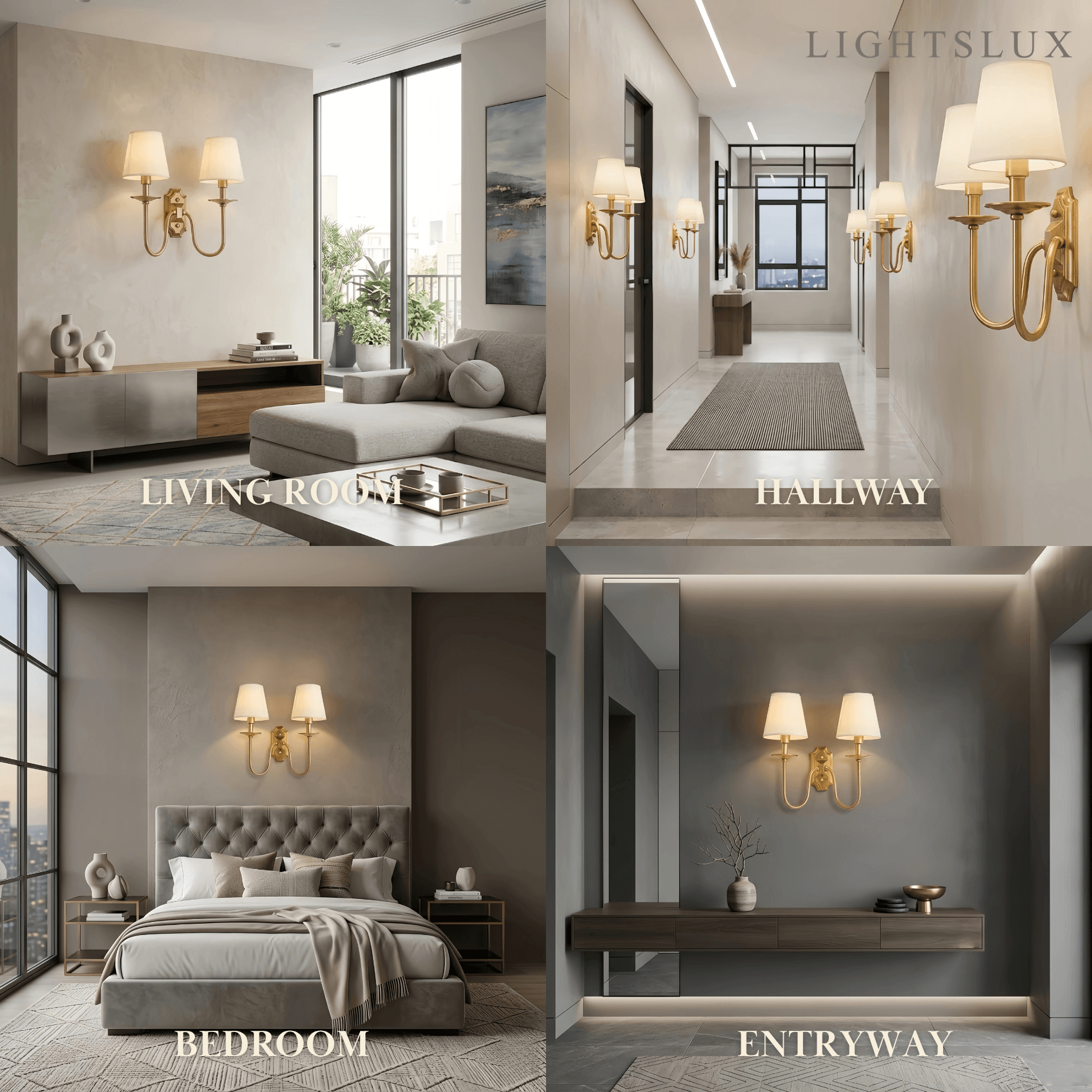 Excelis Lunara Classic Brass Wall Lamp