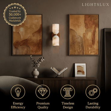 Minimalist Wall Lamp — Brass & Alabaster