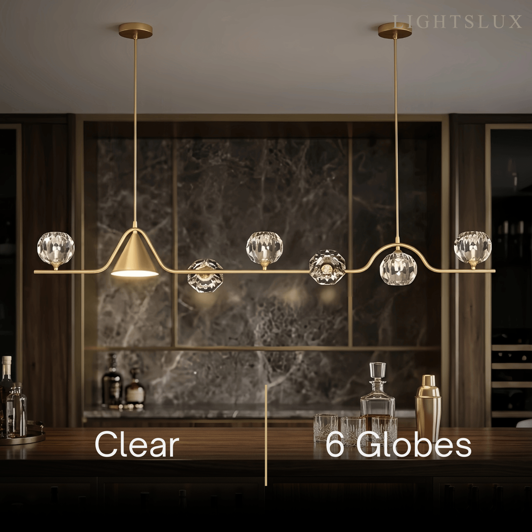 Modern Nordic Pendant Light — Brass & Glass Gold White